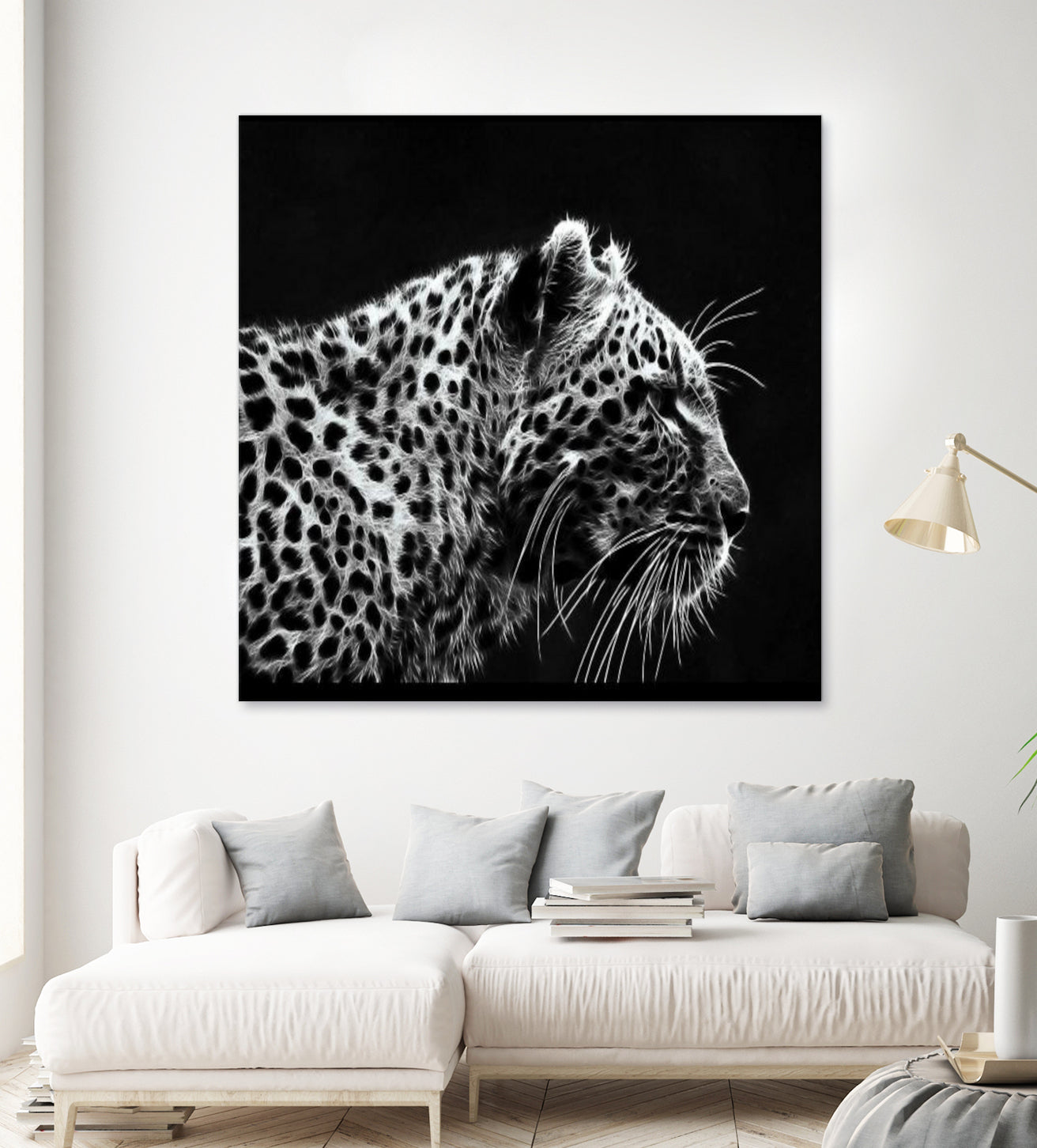 Leopard by Rainbow style on GIANT ART - black 3d art