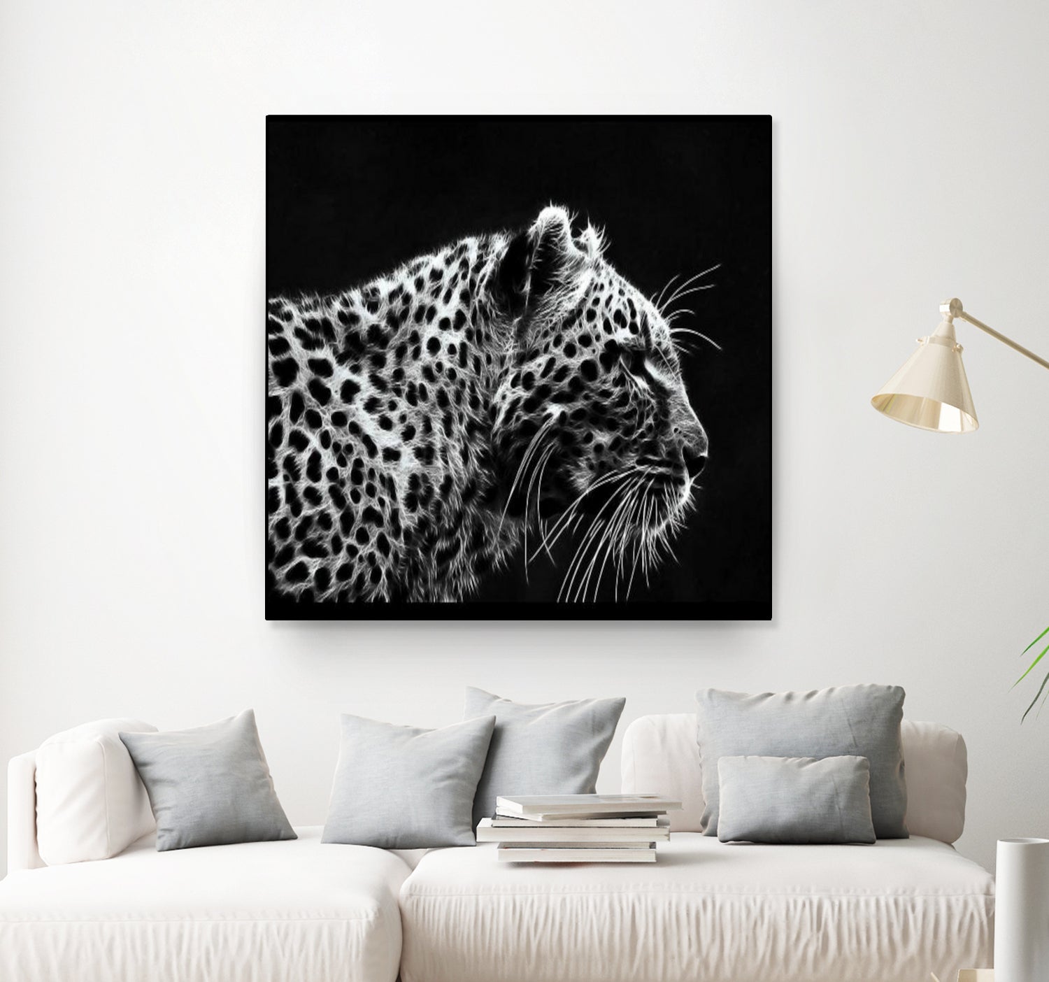 Leopard by Rainbow style on GIANT ART - black 3d art