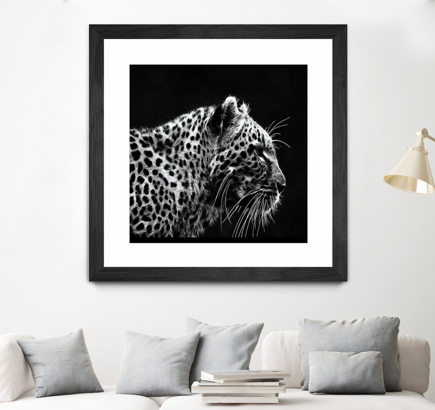 Leopard by Rainbow style on GIANT ART - black 3d art