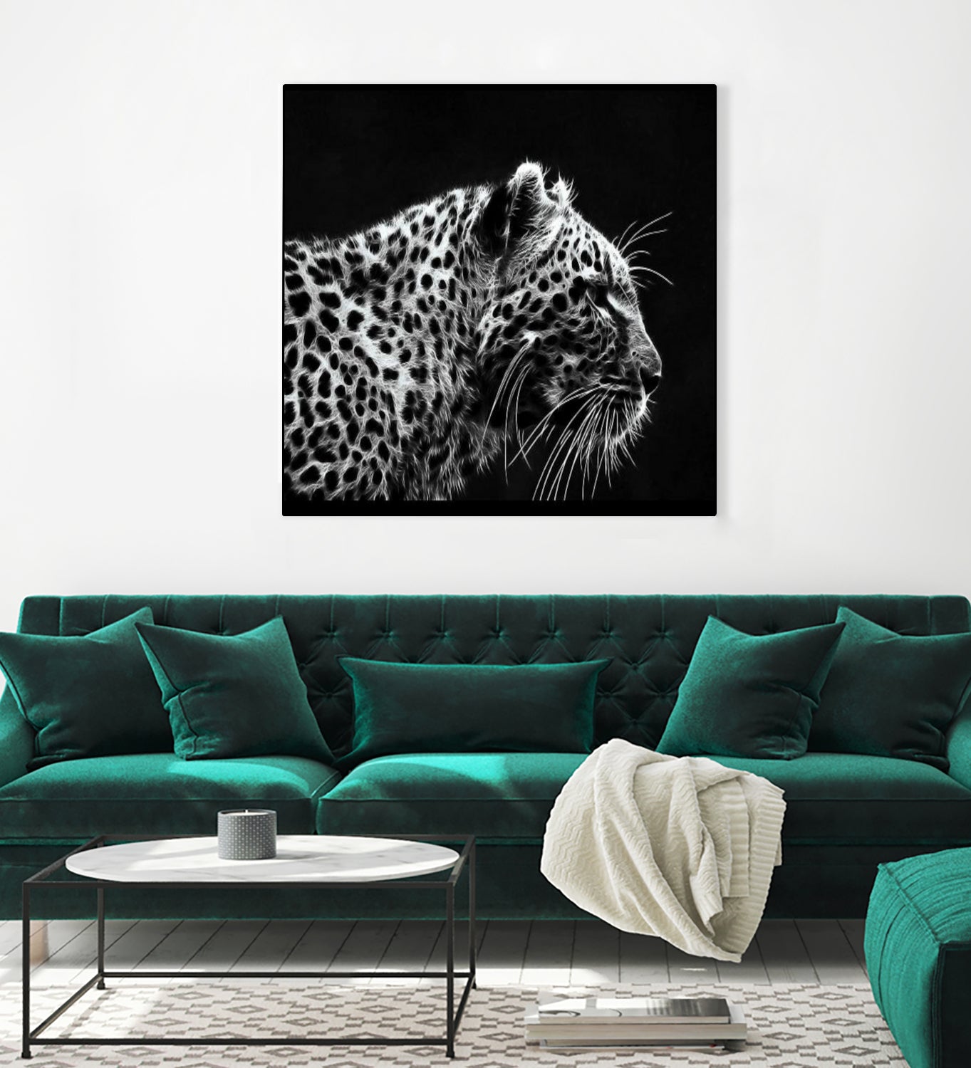 Leopard by Rainbow style on GIANT ART - black 3d art