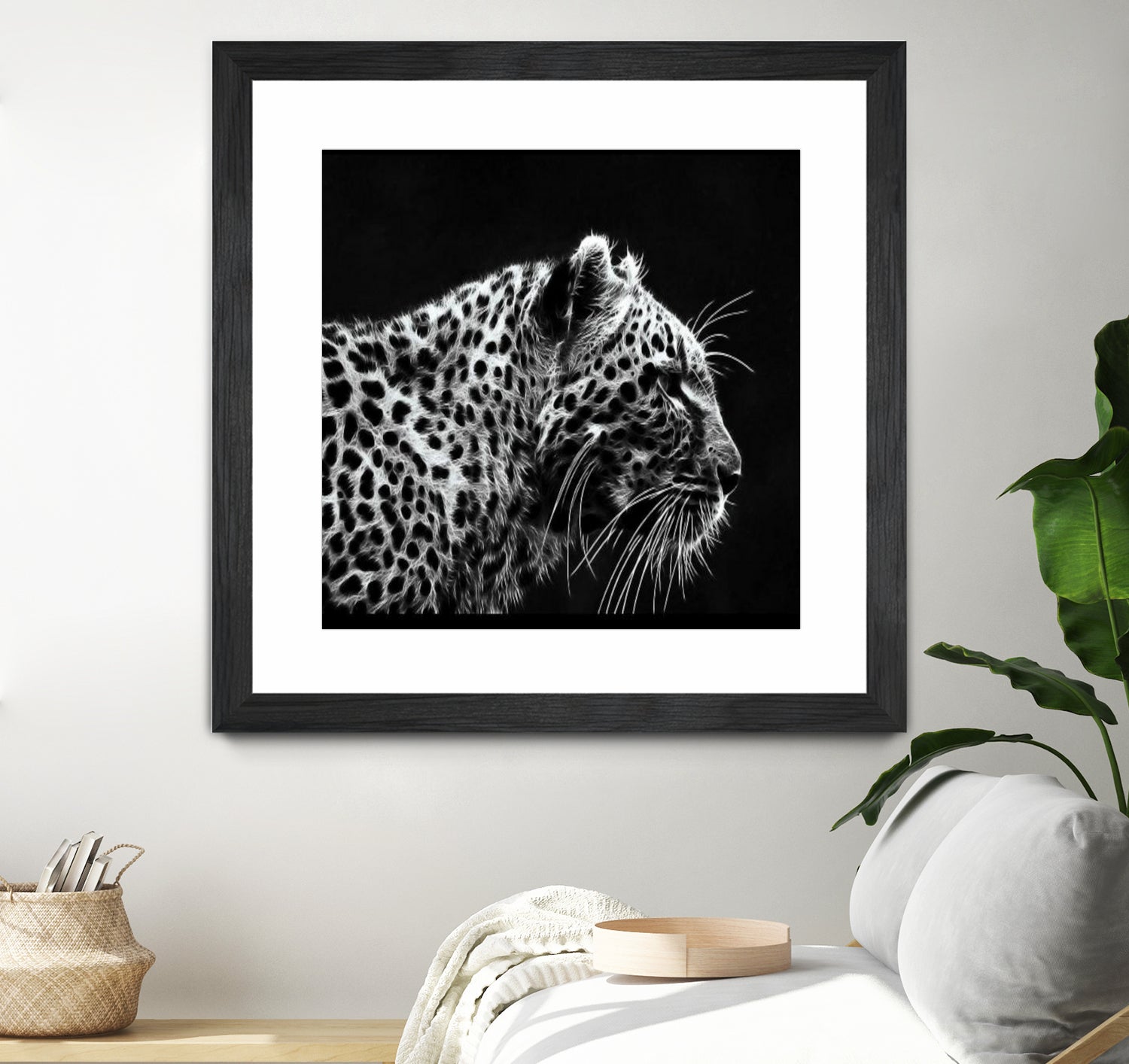 Leopard by Rainbow style on GIANT ART - black 3d art