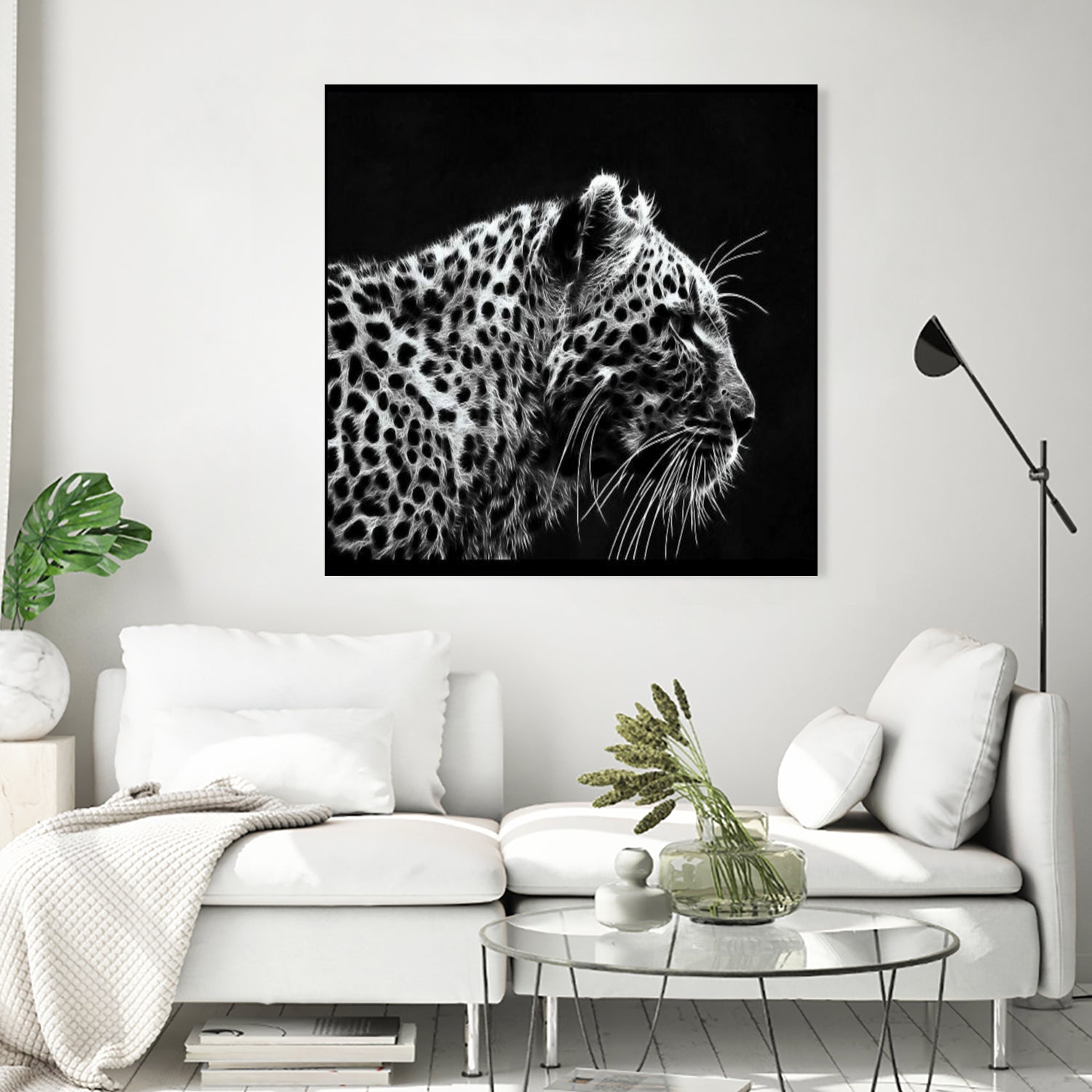 Leopard by Rainbow style on GIANT ART - black 3d art