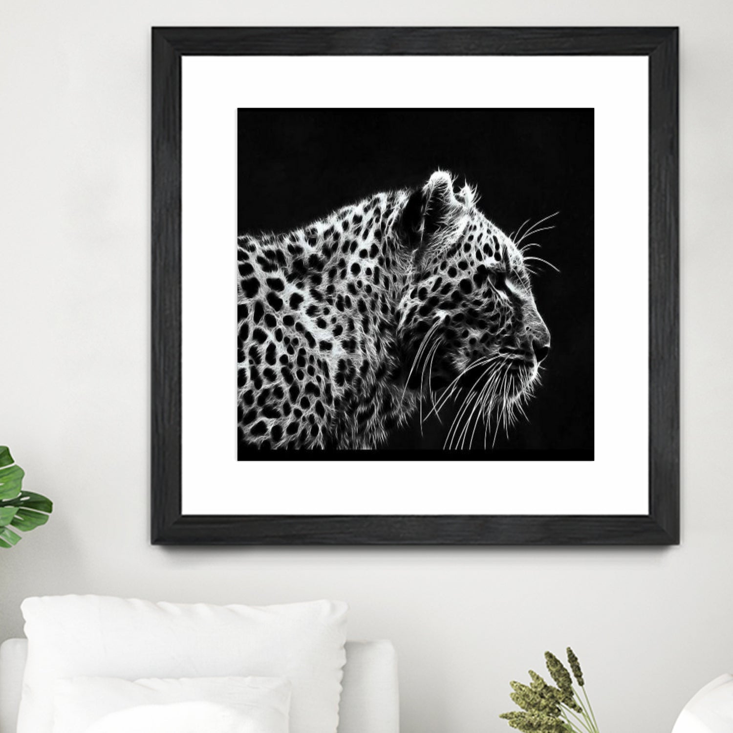 Leopard by Rainbow style on GIANT ART - black 3d art