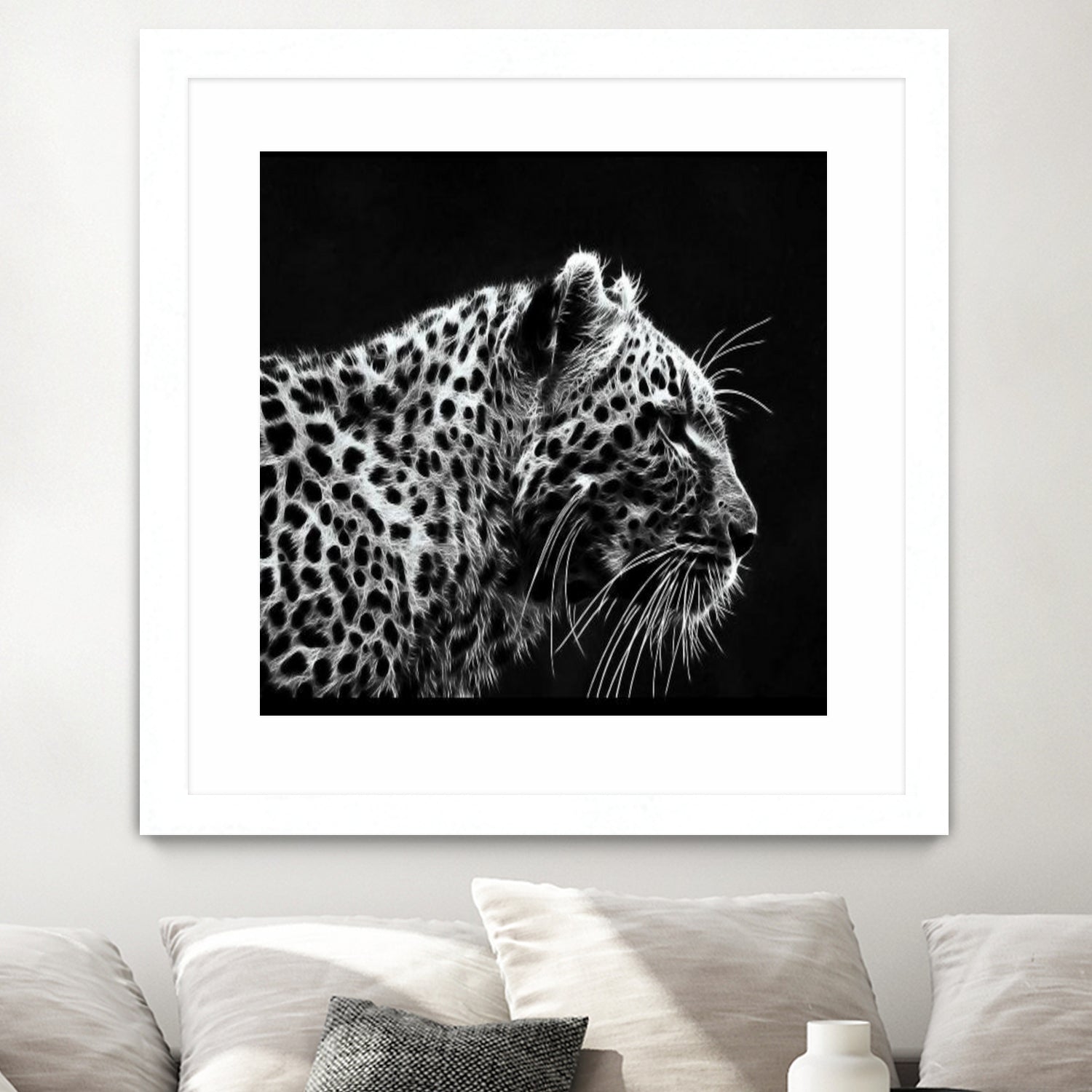 Leopard by Rainbow style on GIANT ART - black 3d art