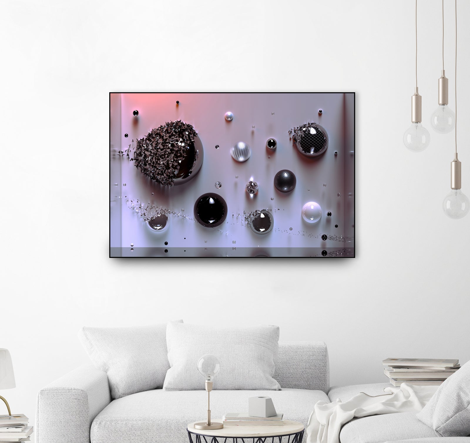 Wall Spheres AE by Michael Mist on GIANT ART - pink 3d art