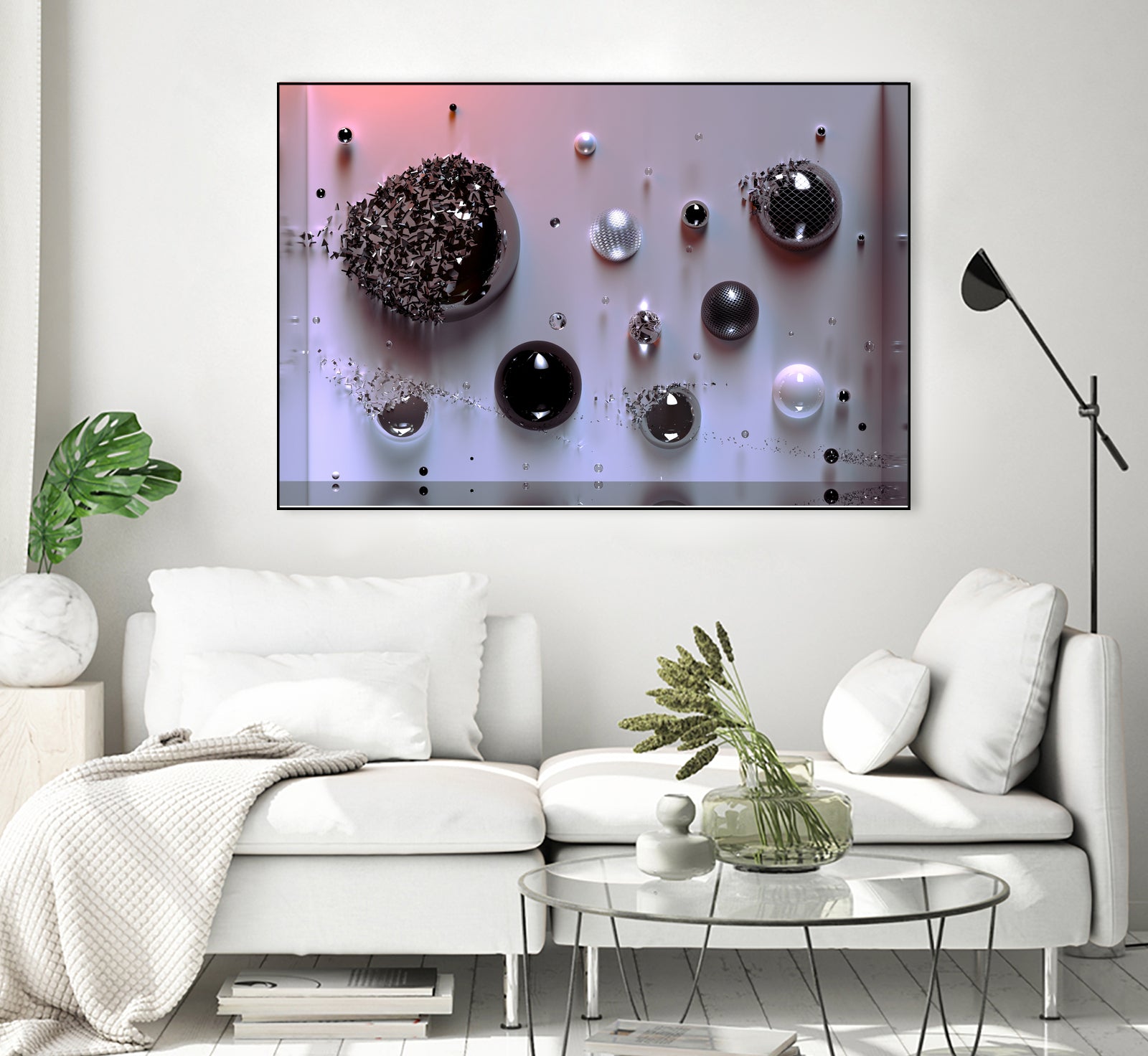 Wall Spheres AE by Michael Mist on GIANT ART - pink 3d art