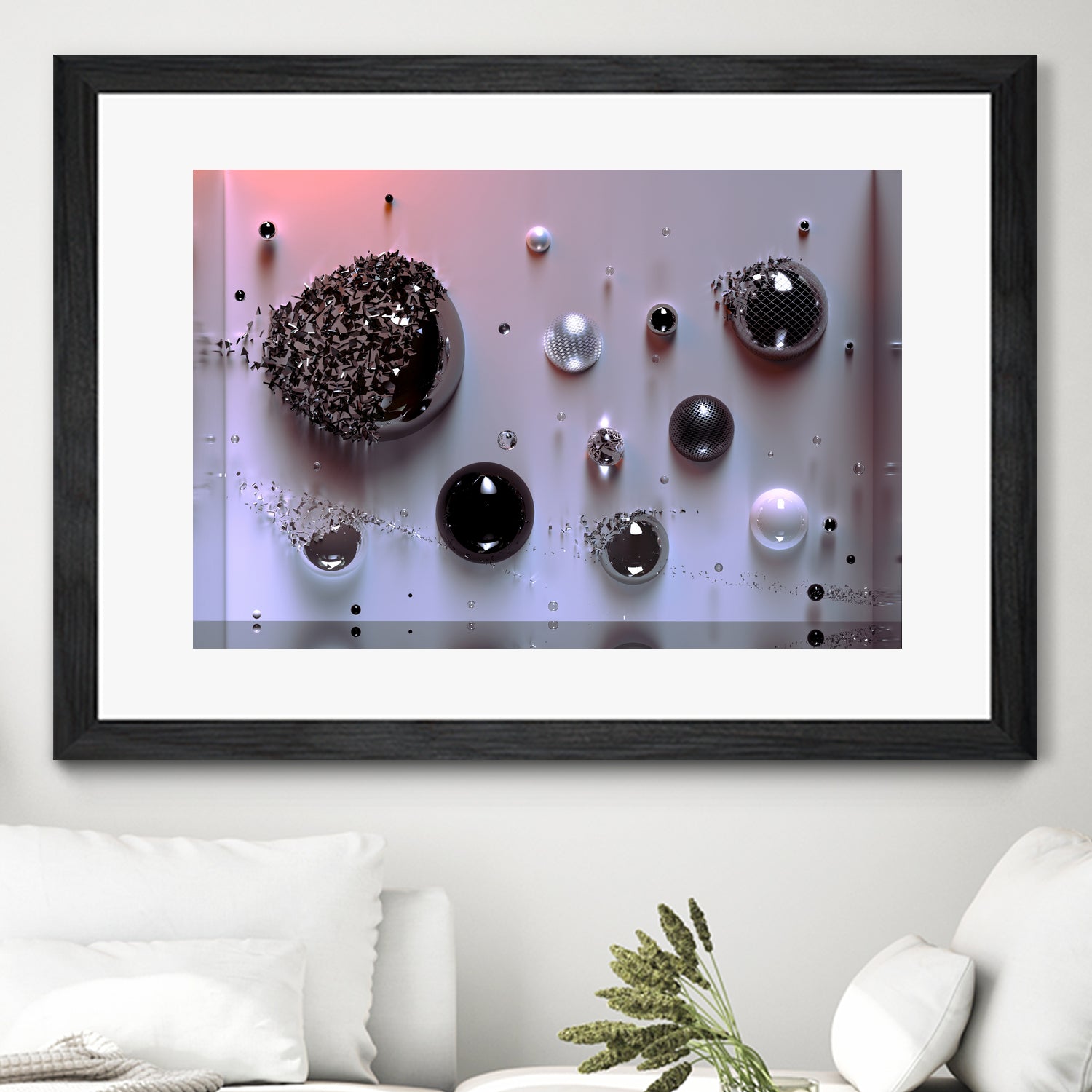 Wall Spheres AE by Michael Mist on GIANT ART - pink 3d art