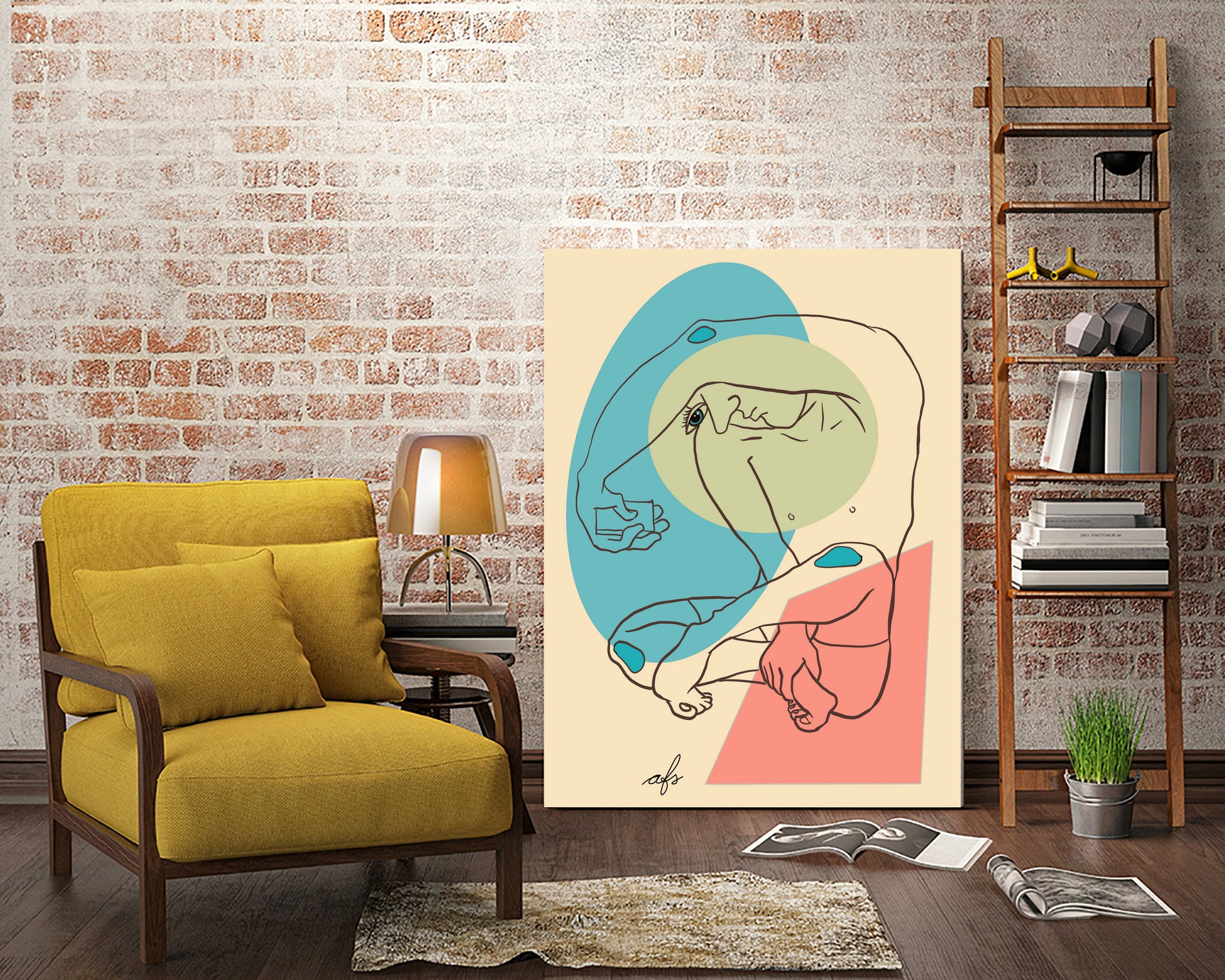 Solitaire - New age by Andrea Snuggs on GIANT ART - yellow character design