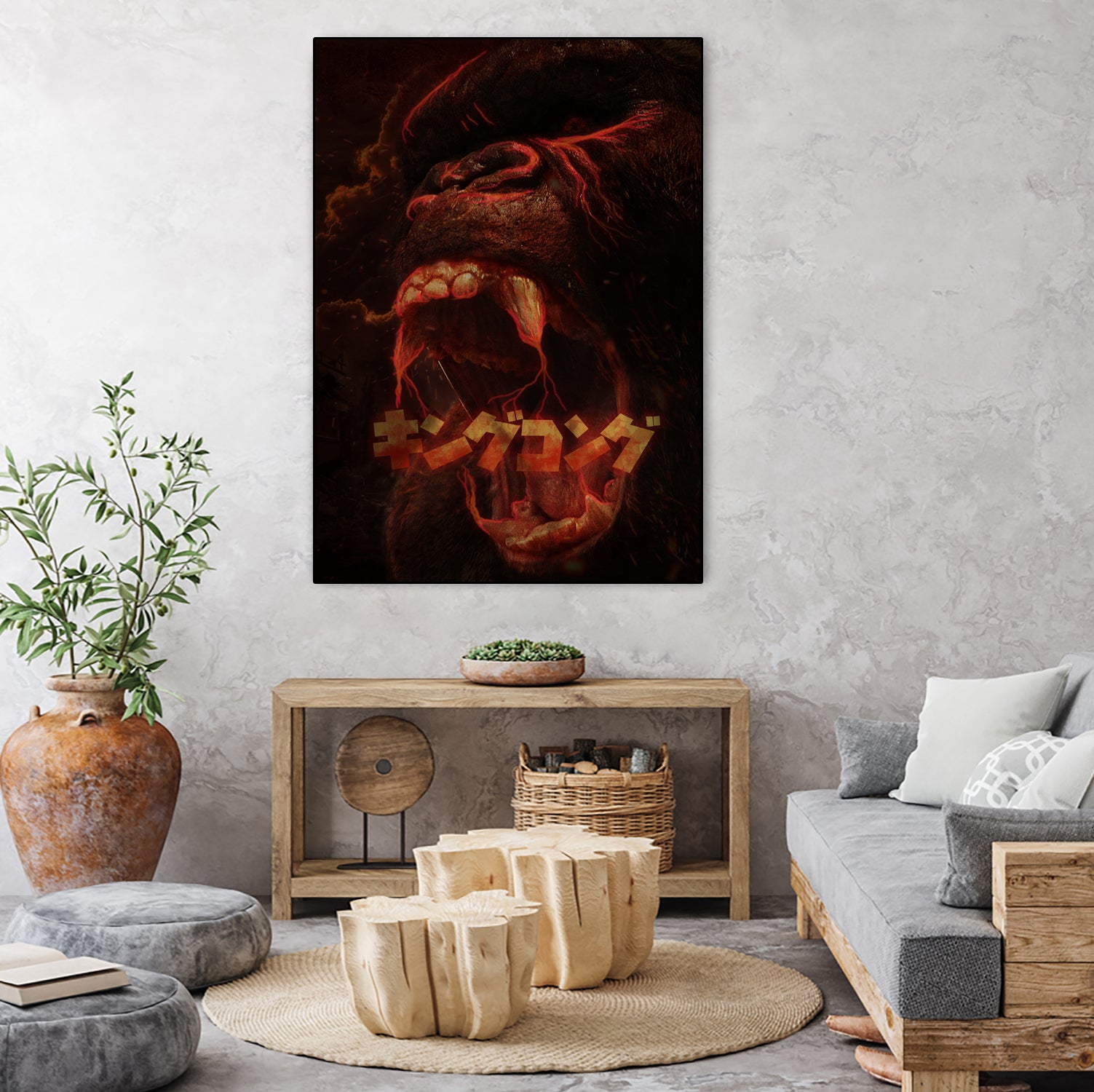 KING KONG - KING OF THE MONSTERS by Ibal Hirata on GIANT ART - white digital painting