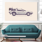 Famous Car #2 - Back to the Future's Delorean by Florent Bodart on GIANT ART - white digital painting