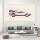 Famous Car #2 - Back to the Future's Delorean by Florent Bodart on GIANT ART - white digital painting