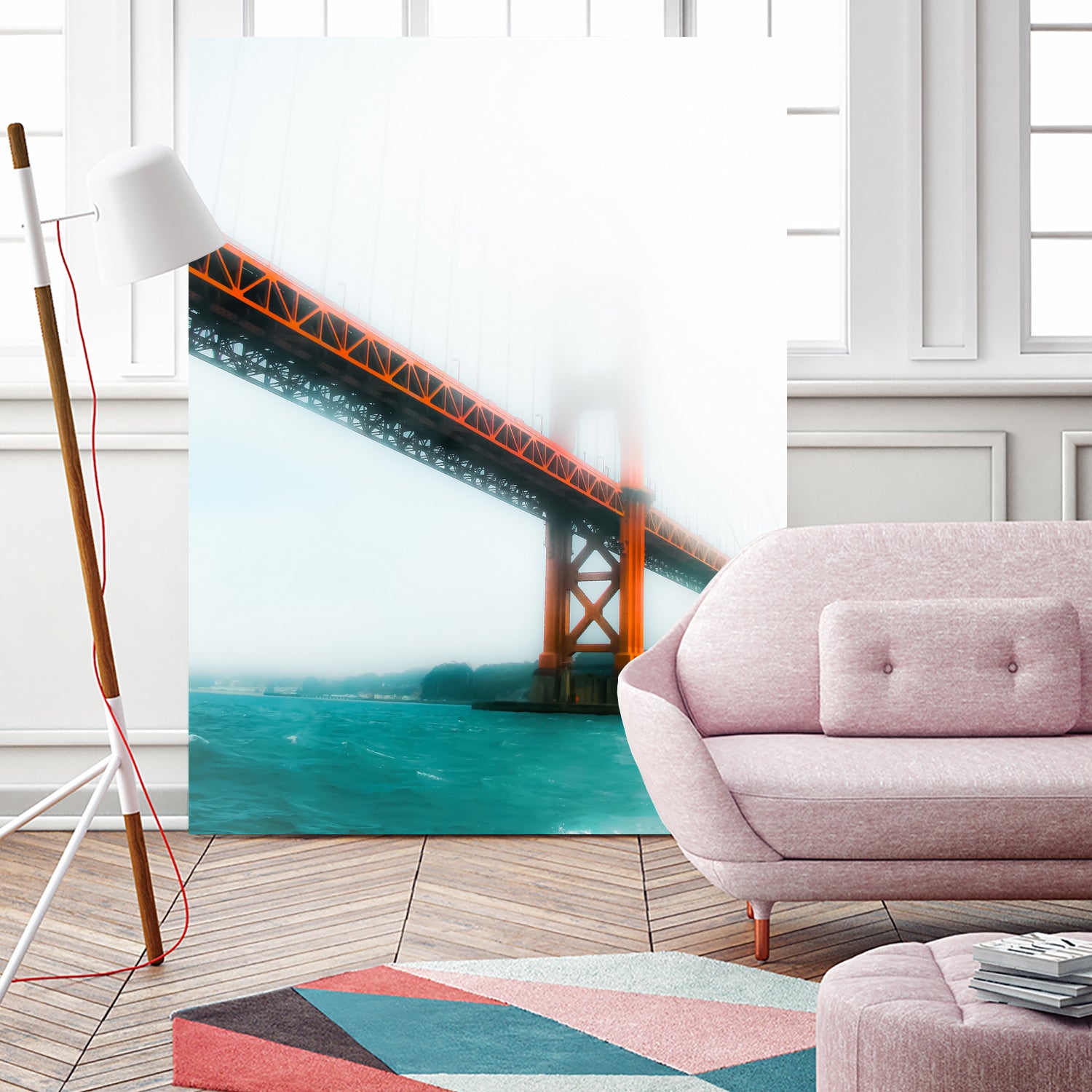 bridge and bay view at Golden Gate Bridge, San Francisco by sutee monchitnukul on GIANT ART - red photo manipulation