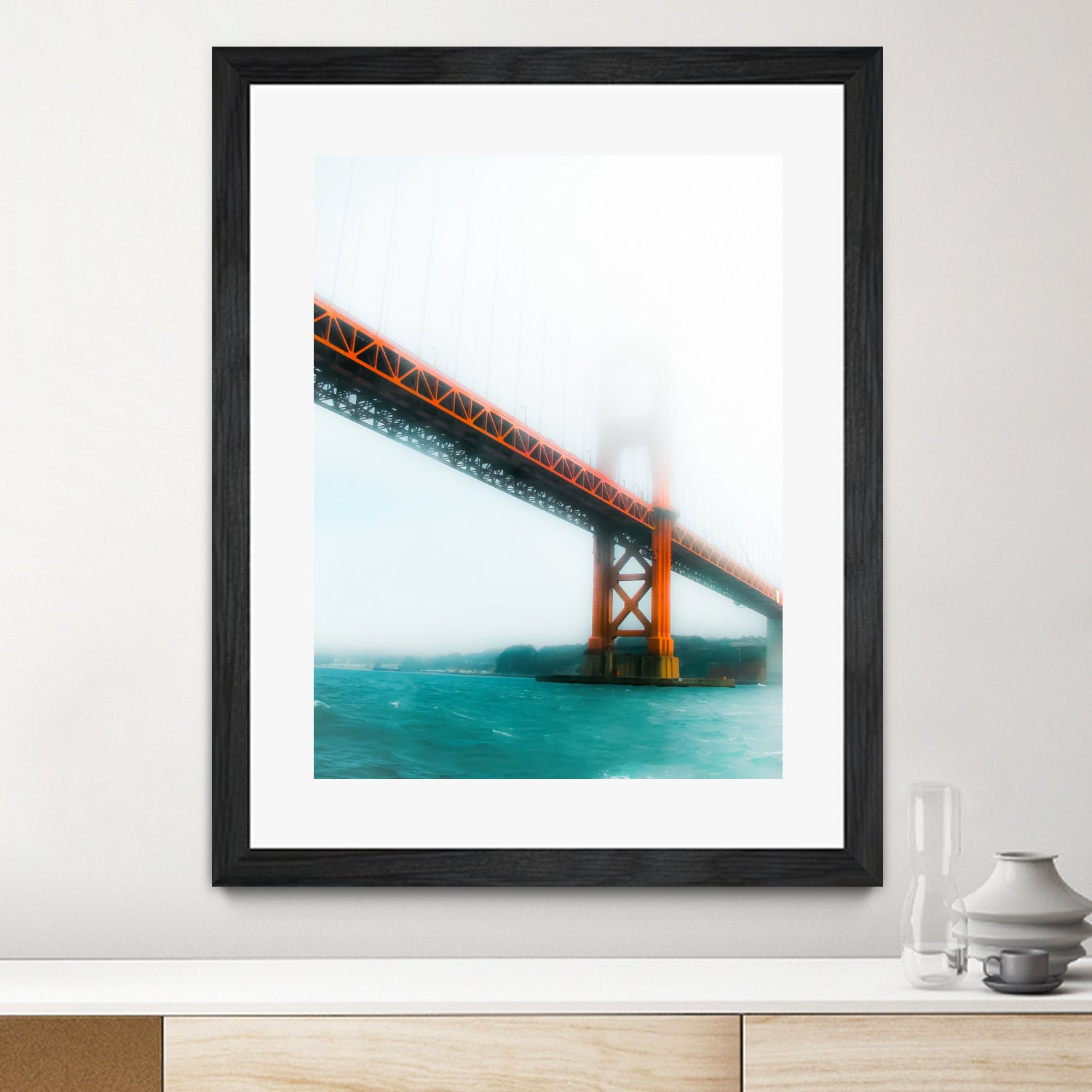 bridge and bay view at Golden Gate Bridge, San Francisco by sutee monchitnukul on GIANT ART - red photo manipulation