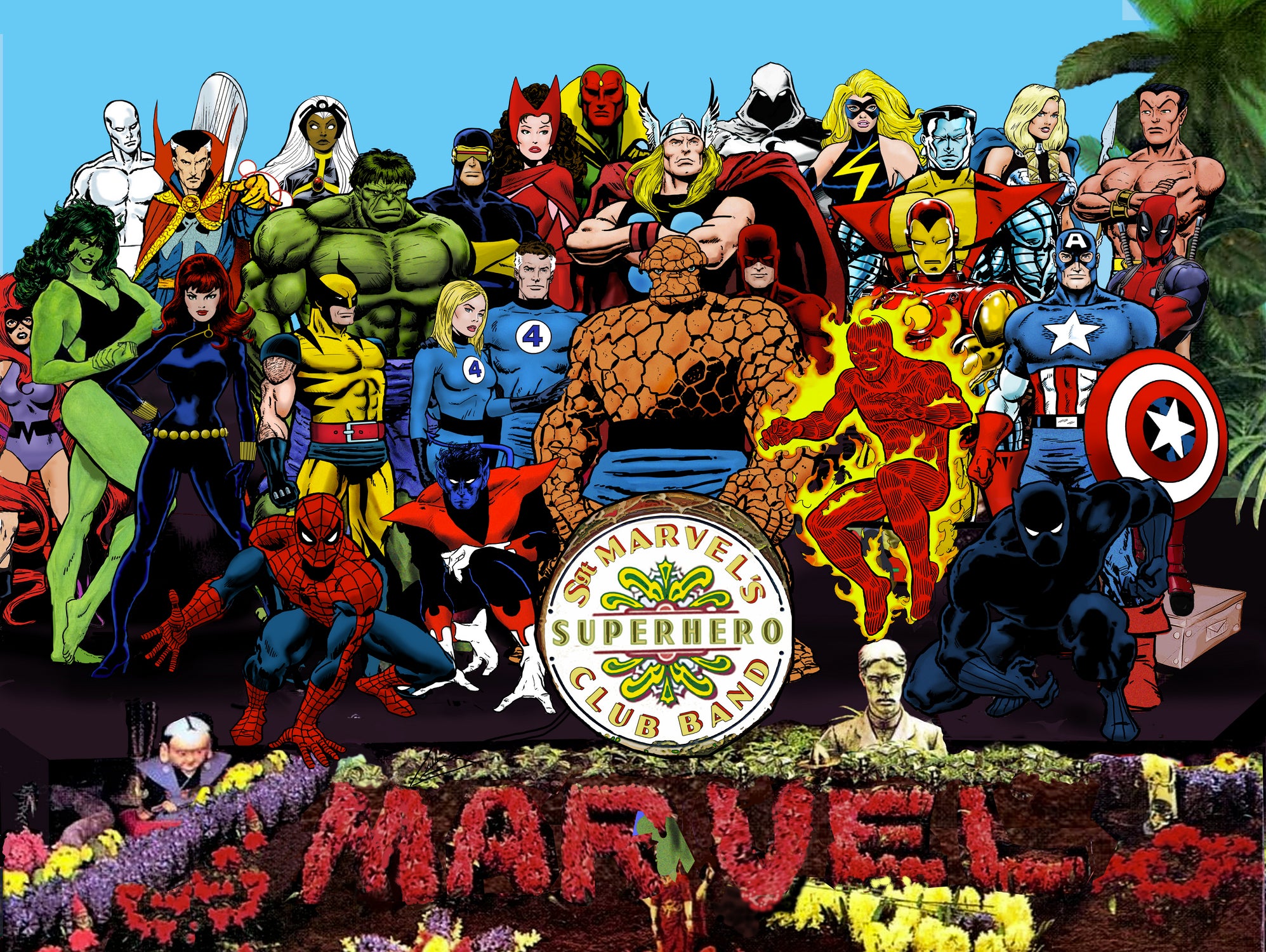 Sgt Marvels Superhero Club Band by Dan Avenell on GIANT ART - black digital painting