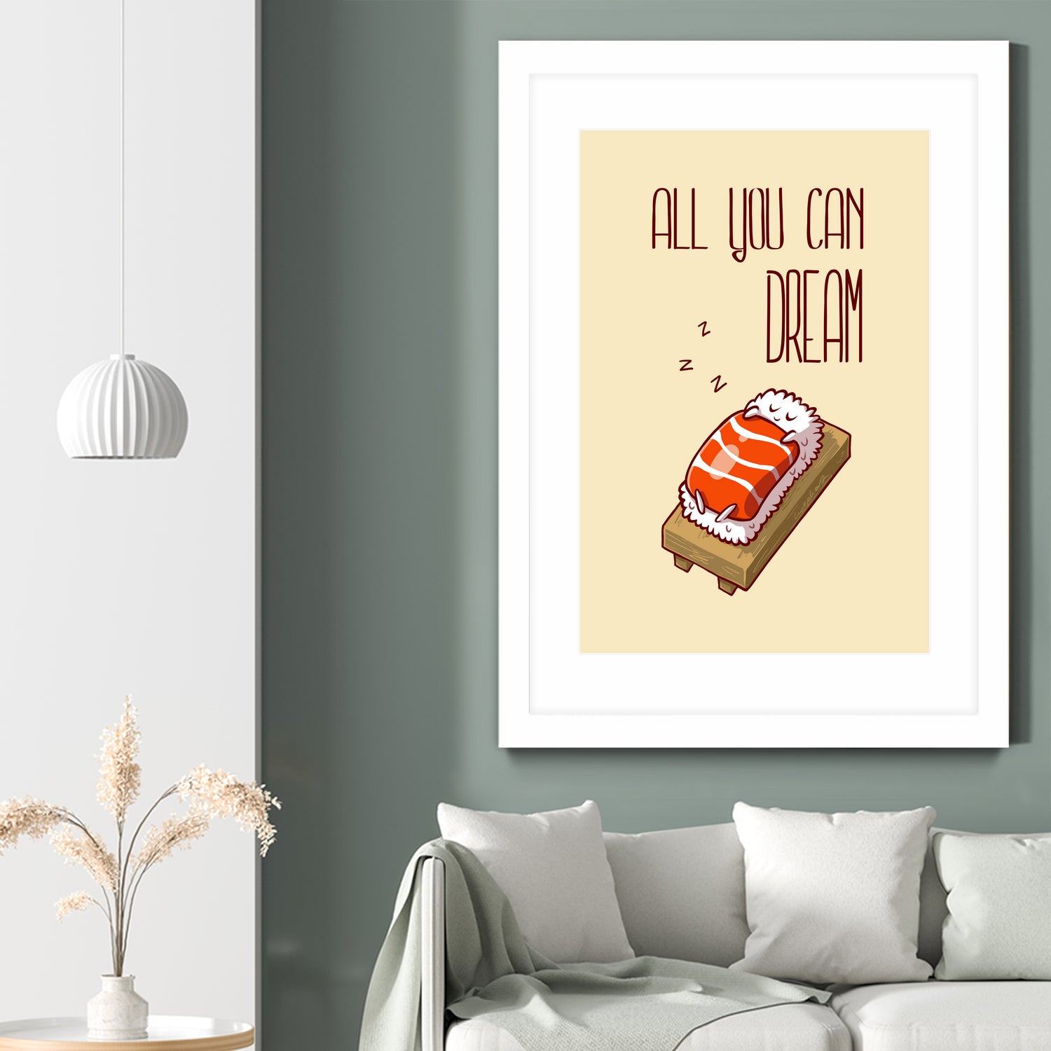 nigiri sake sleep by Paola Morpheus on GIANT ART - yellow vector illustration