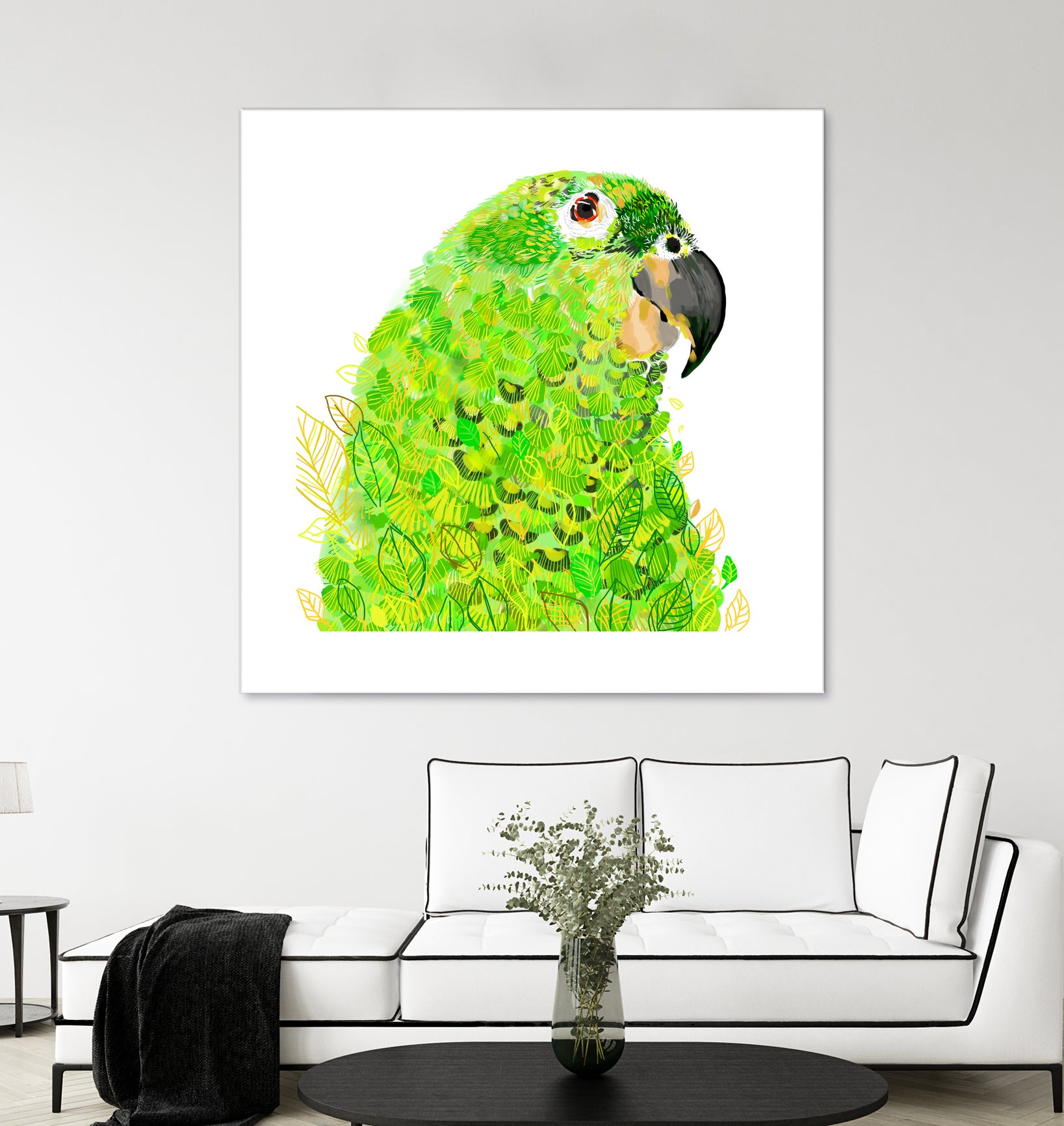 Green Parrot by Reid Harrison on GIANT ART - green digital painting