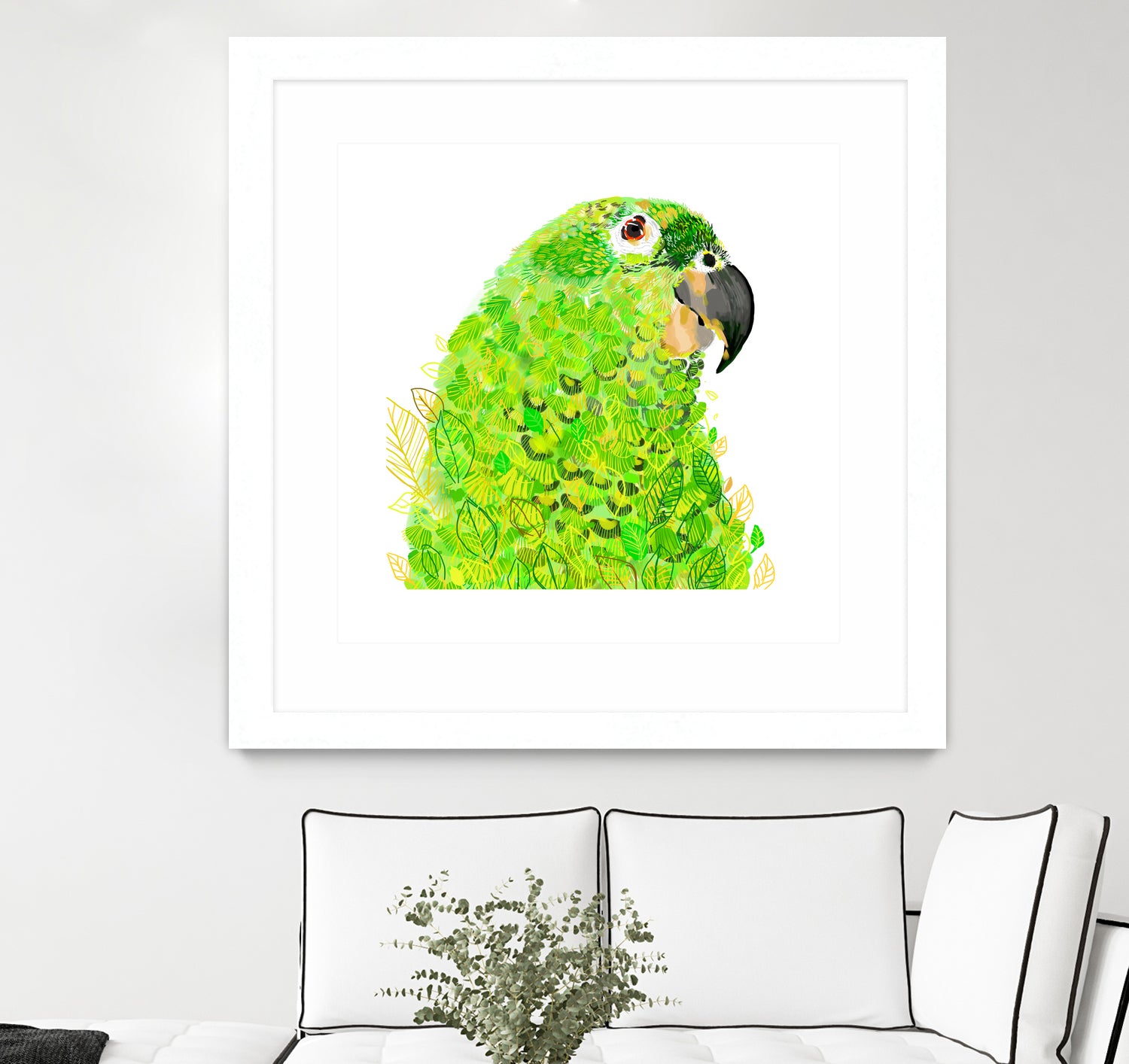 Green Parrot by Reid Harrison on GIANT ART - green digital painting