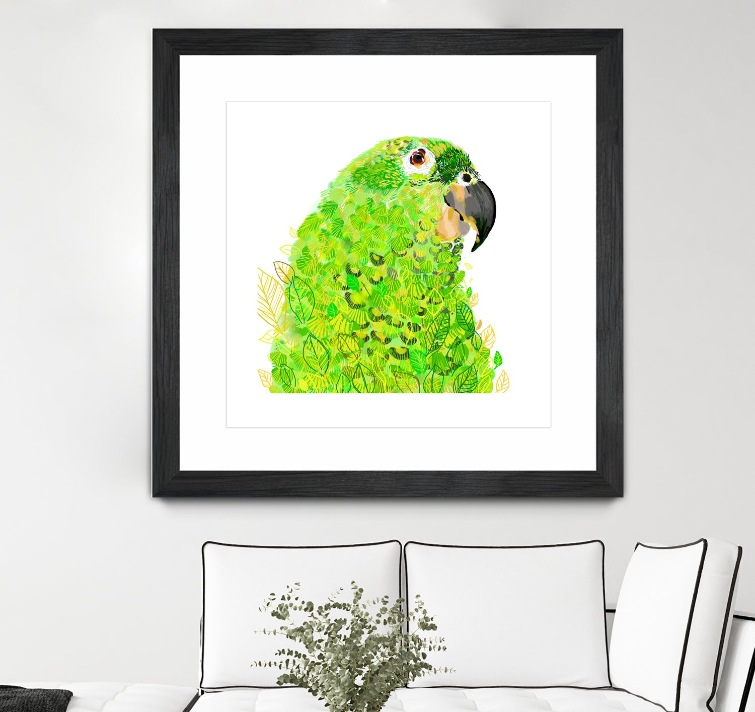 Green Parrot by Reid Harrison on GIANT ART - green digital painting