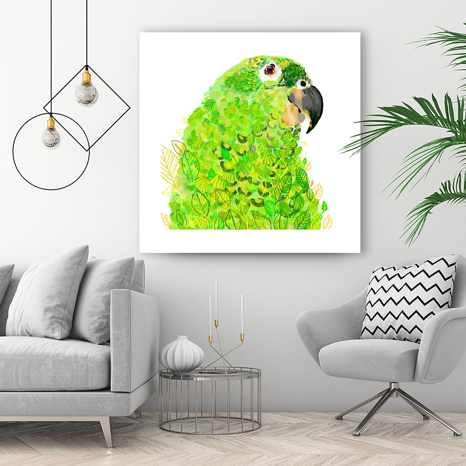 Green Parrot by Reid Harrison on GIANT ART - green digital painting