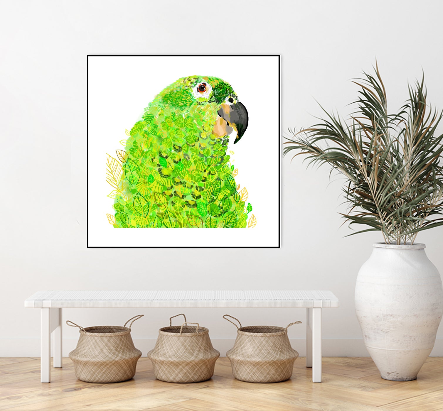 Green Parrot by Reid Harrison on GIANT ART - green digital painting