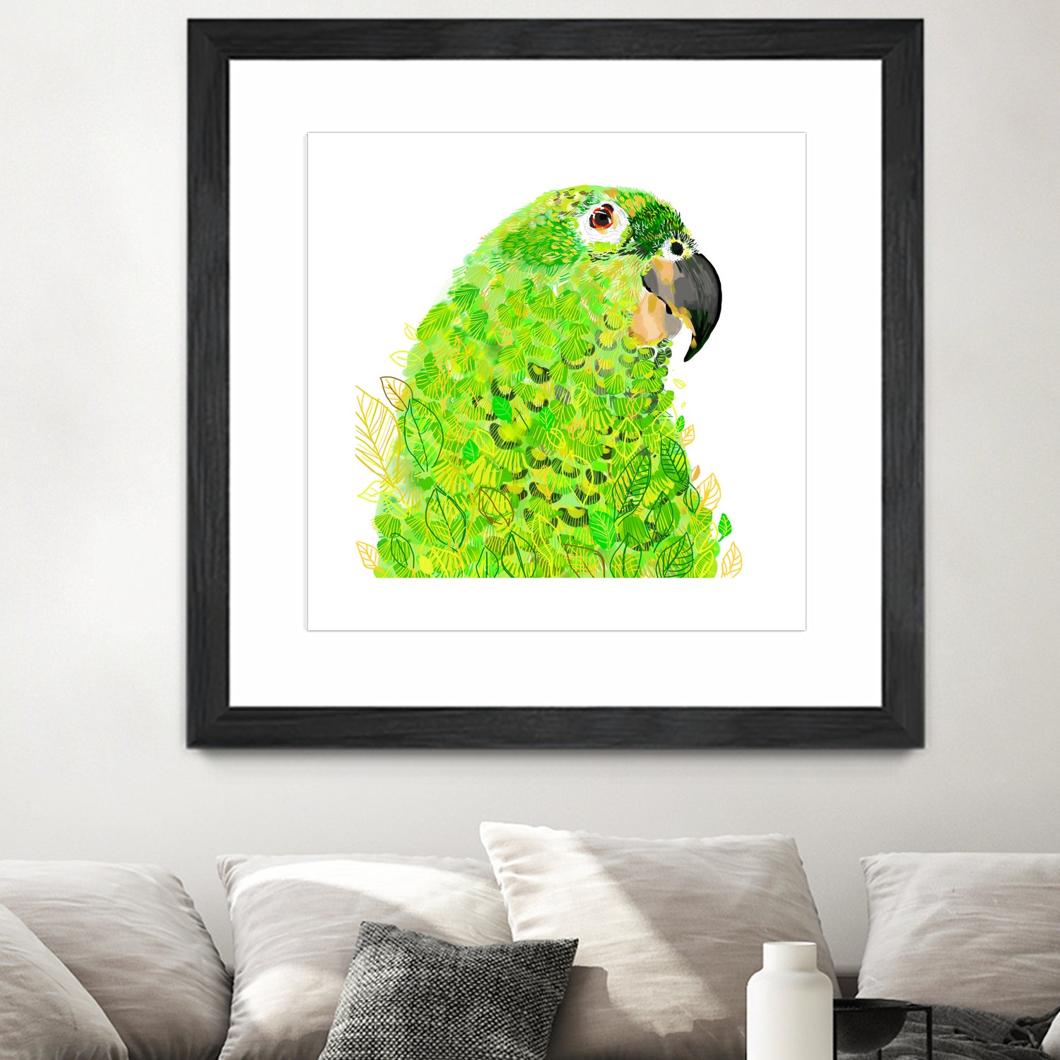 Green Parrot by Reid Harrison on GIANT ART - green digital painting