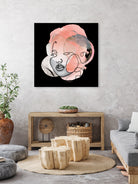 female line art portrait by Sabine Hoffmann on GIANT ART - black vector illustration