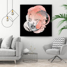 female line art portrait by Sabine Hoffmann on GIANT ART - black vector illustration