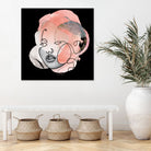 female line art portrait by Sabine Hoffmann on GIANT ART - black vector illustration