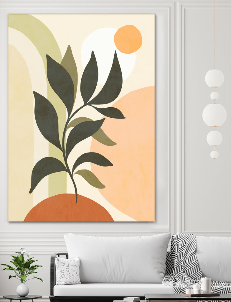 Earthy Tropical Foliage nº2 by Dominique Van Roey on GIANT ART - brown digital drawing