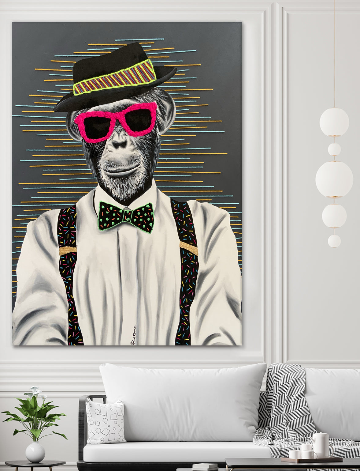 MONKEY business by eugenia retana on GIANT ART - black mixed media