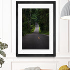 The asphalt road straight into the forest by Studio OMG on GIANT ART - green photo illustration