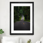 The asphalt road straight into the forest by Studio OMG on GIANT ART - green photo illustration