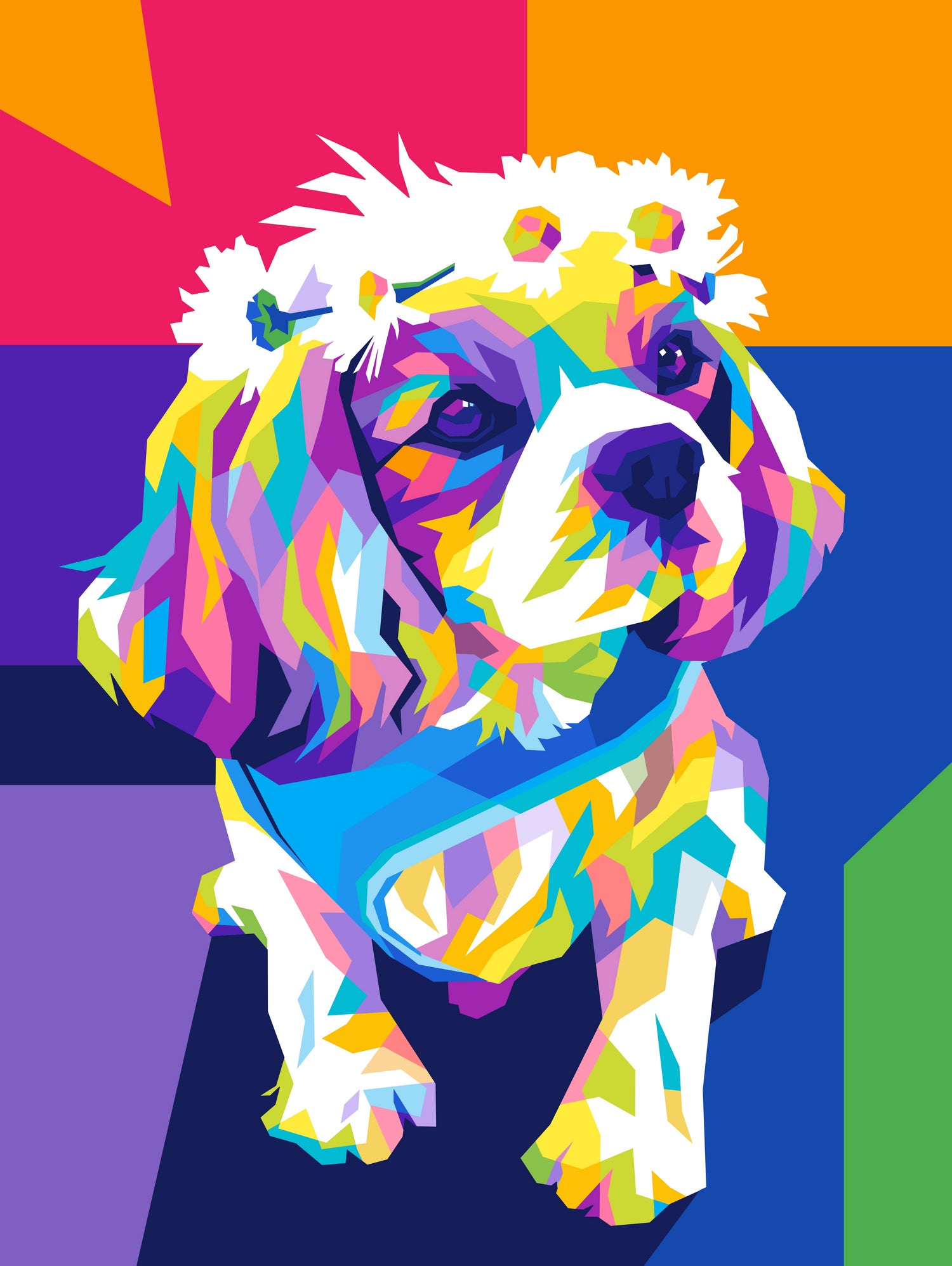 Dog by Art Style on GIANT ART - pink vector illustration