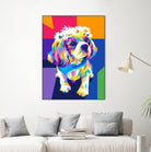 Dog by Art Style on GIANT ART - pink vector illustration