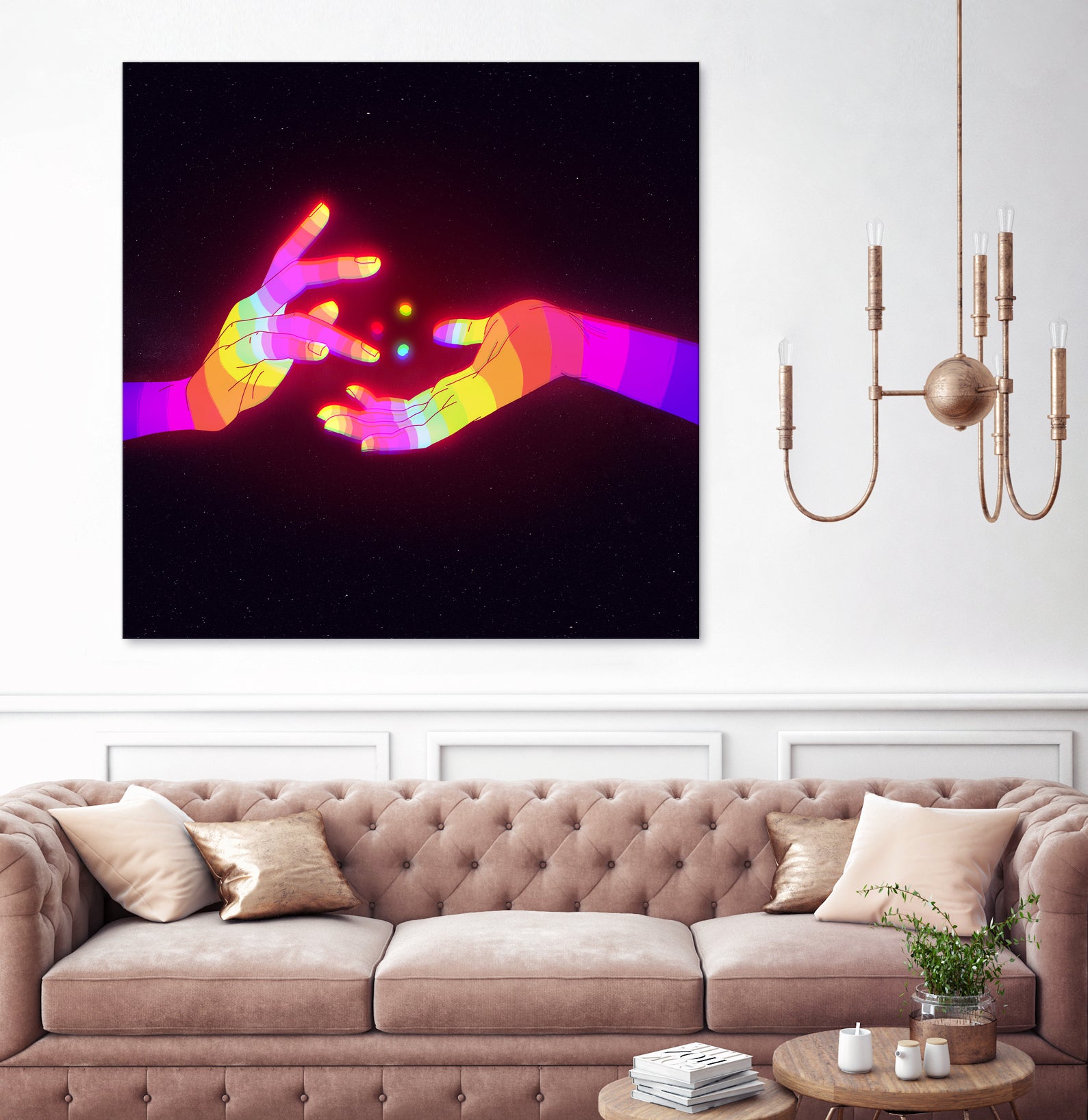 Psychedelic Energy Hands 1 (GIF) by Francois Martin Painchaud on GIANT ART - pink character design