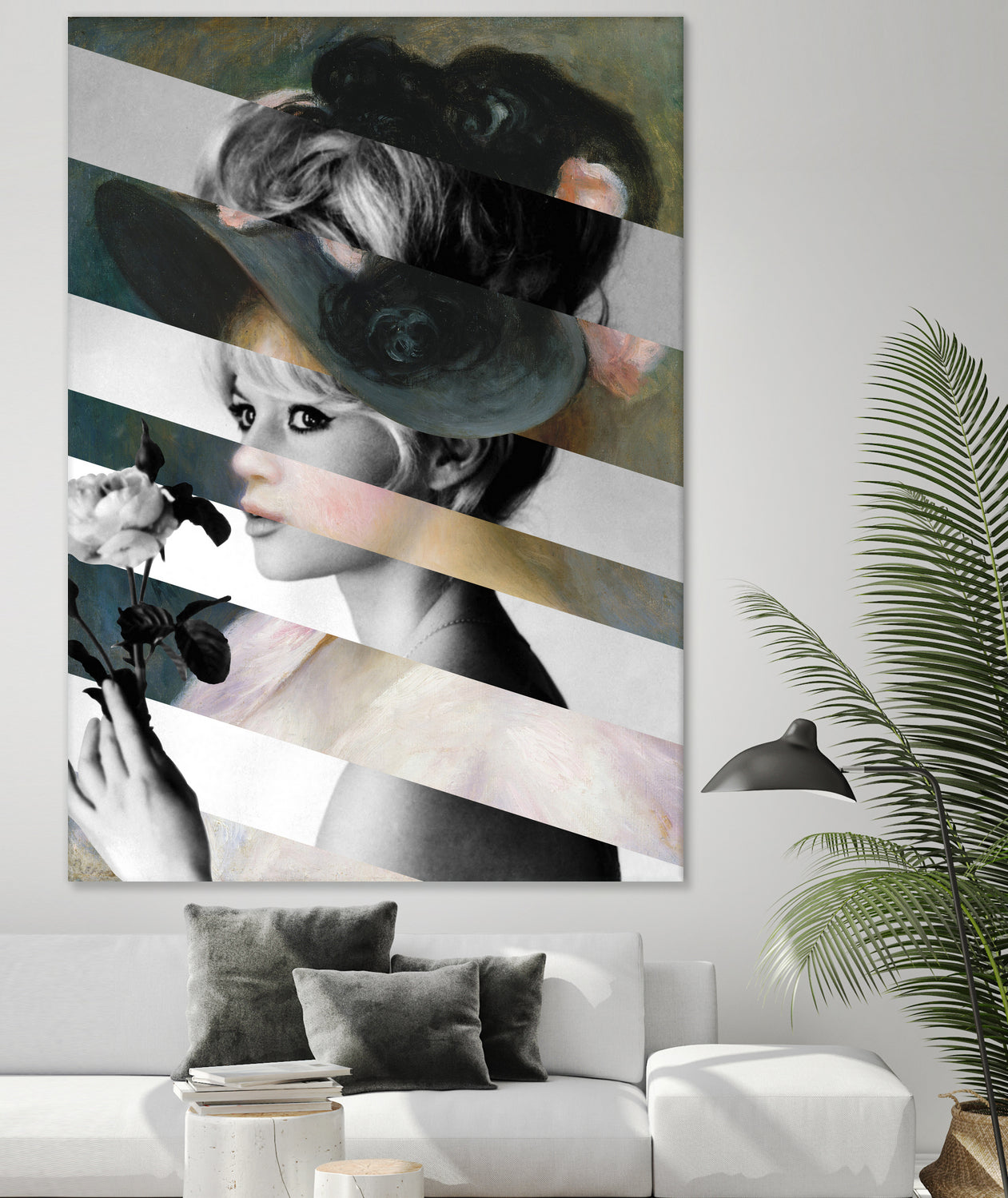 Renoir’s Young Girl in a Black Hat & Brigitte Bardot by Luigi Tarini on GIANT ART - gray photo manipulation