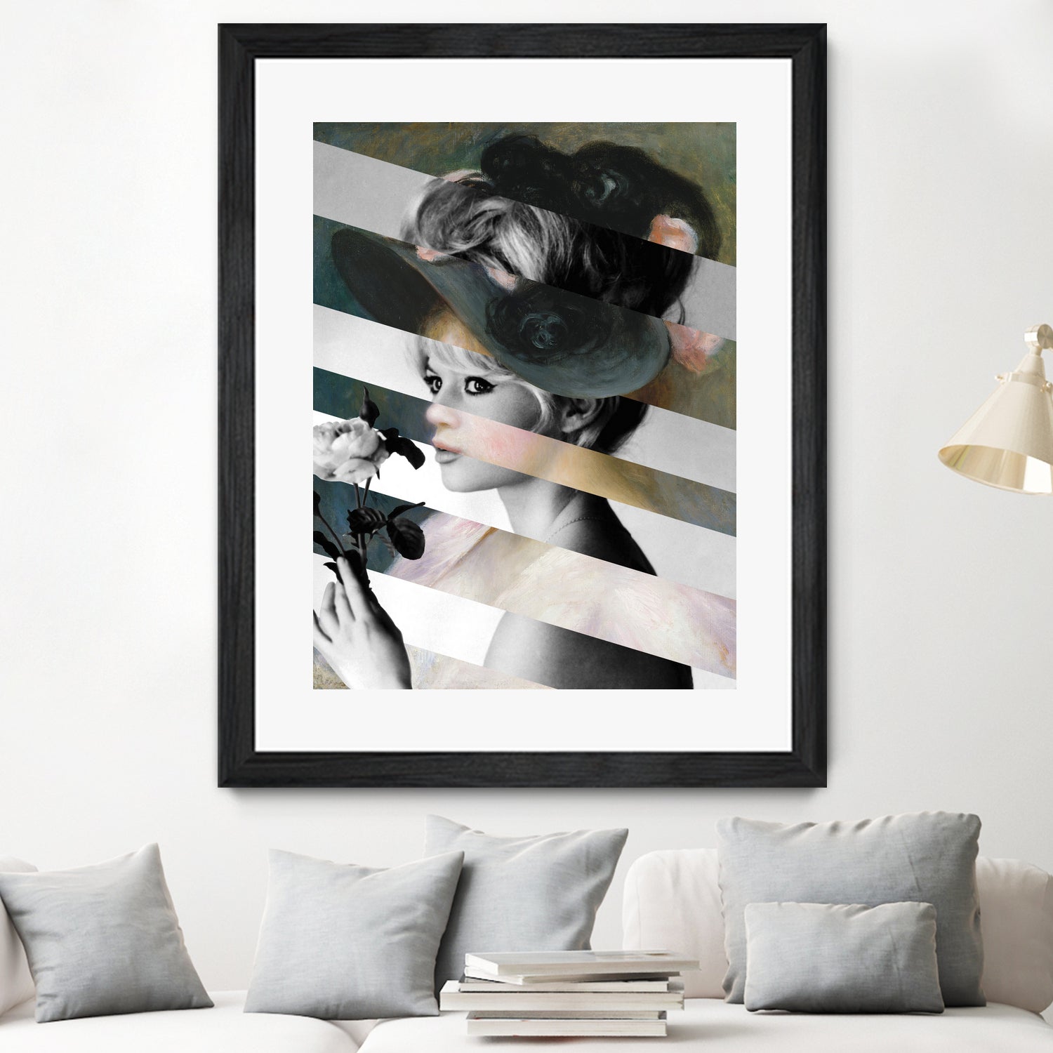 Renoir’s Young Girl in a Black Hat & Brigitte Bardot by Luigi Tarini on GIANT ART - gray photo manipulation