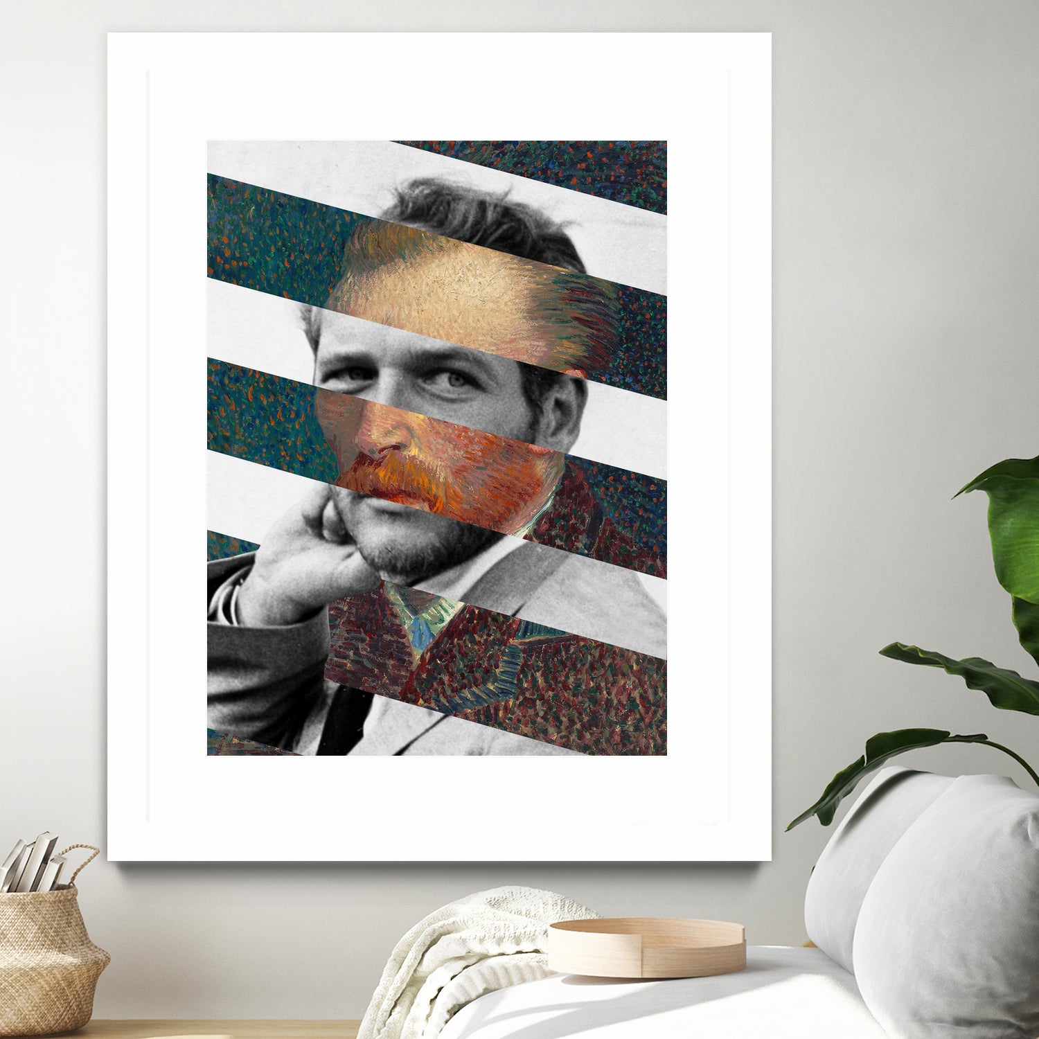 Van Gogh's Self Portrait & Paul Newman by Luigi Tarini on GIANT ART - orange photo manipulation