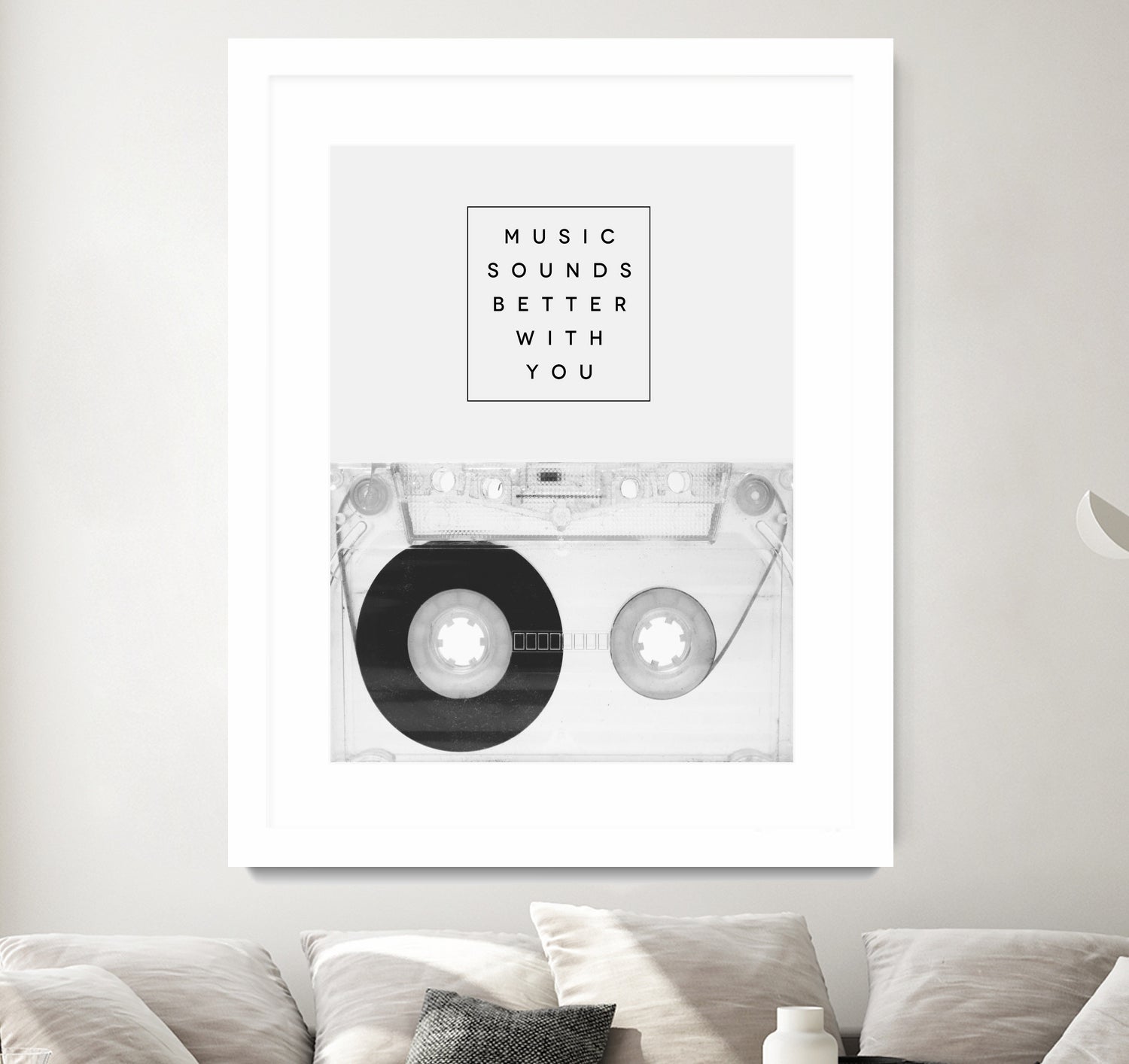 Music Sounds Better With You by Anna Farath on GIANT ART - gray typography