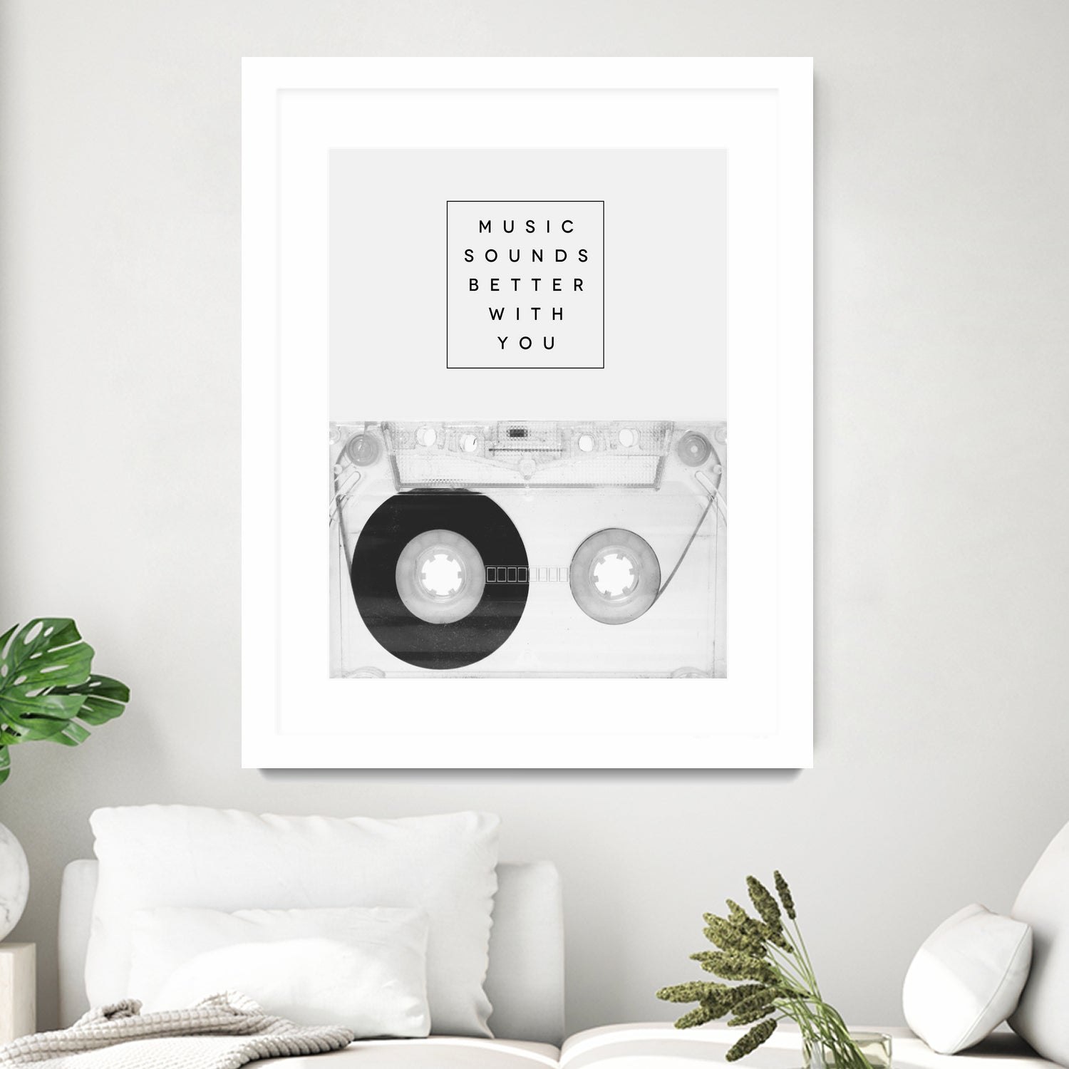 Music Sounds Better With You by Anna Farath on GIANT ART - gray typography