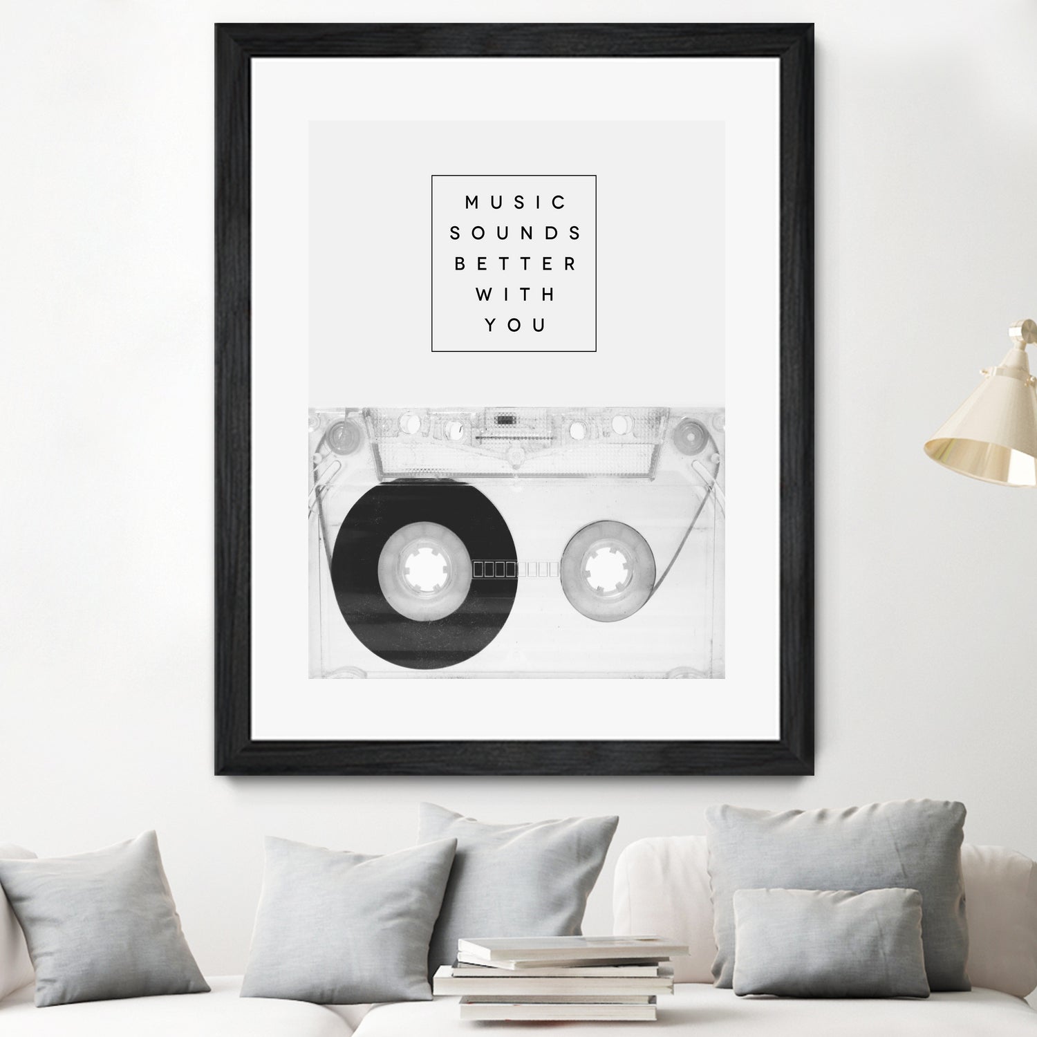 Music Sounds Better With You by Anna Farath on GIANT ART - gray typography