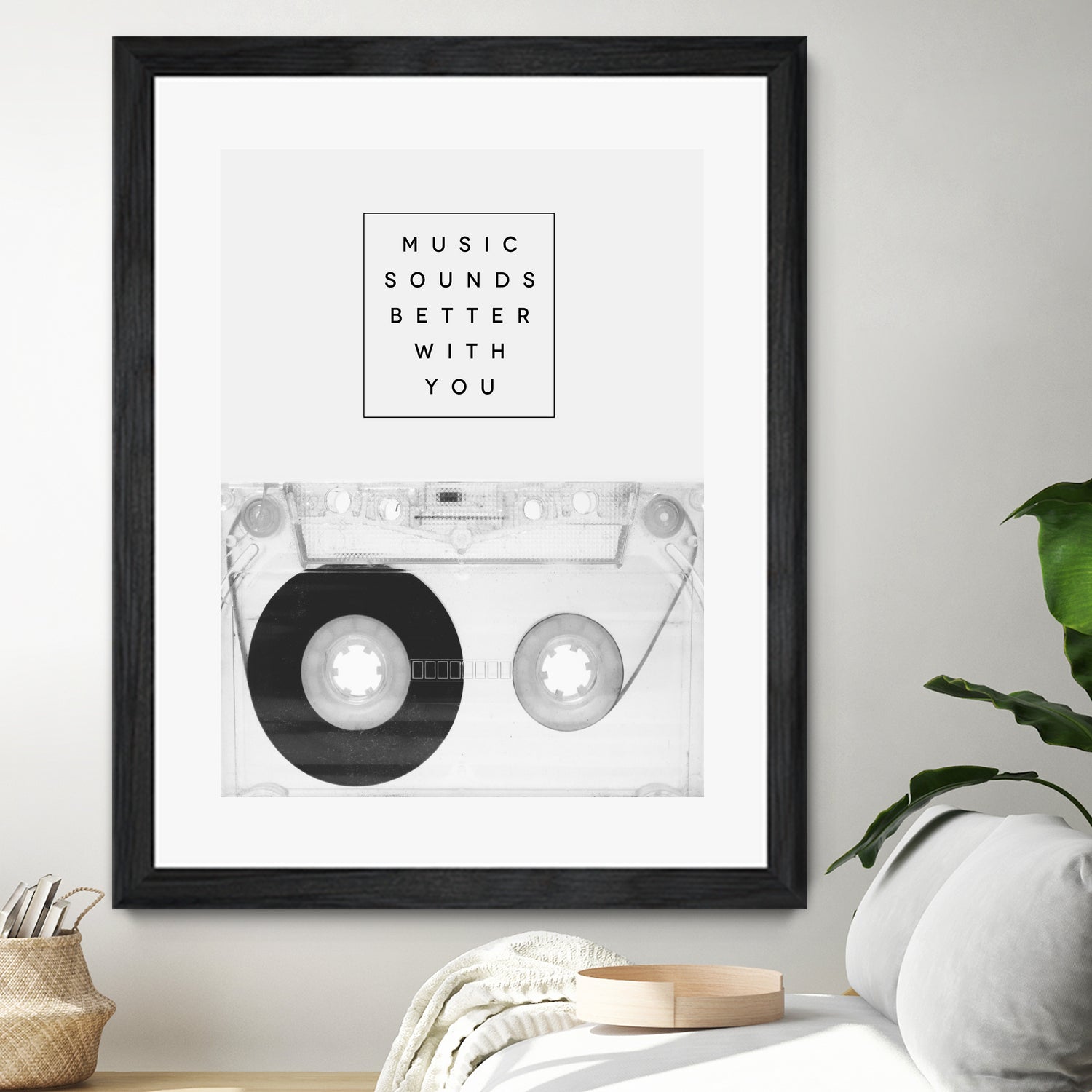 Music Sounds Better With You by Anna Farath on GIANT ART - gray typography