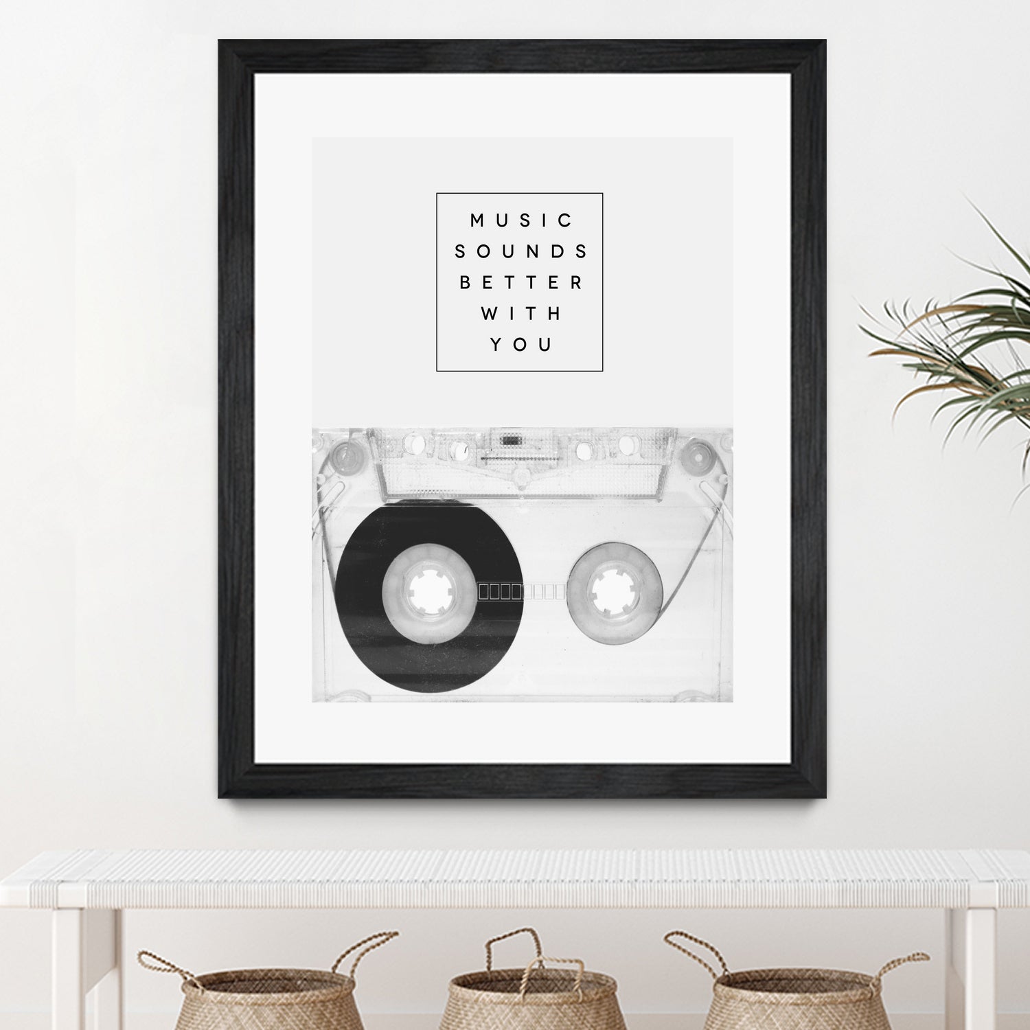 Music Sounds Better With You by Anna Farath on GIANT ART - gray typography