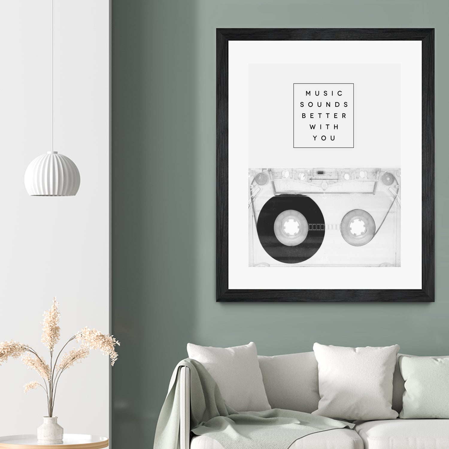 Music Sounds Better With You by Anna Farath on GIANT ART - gray typography