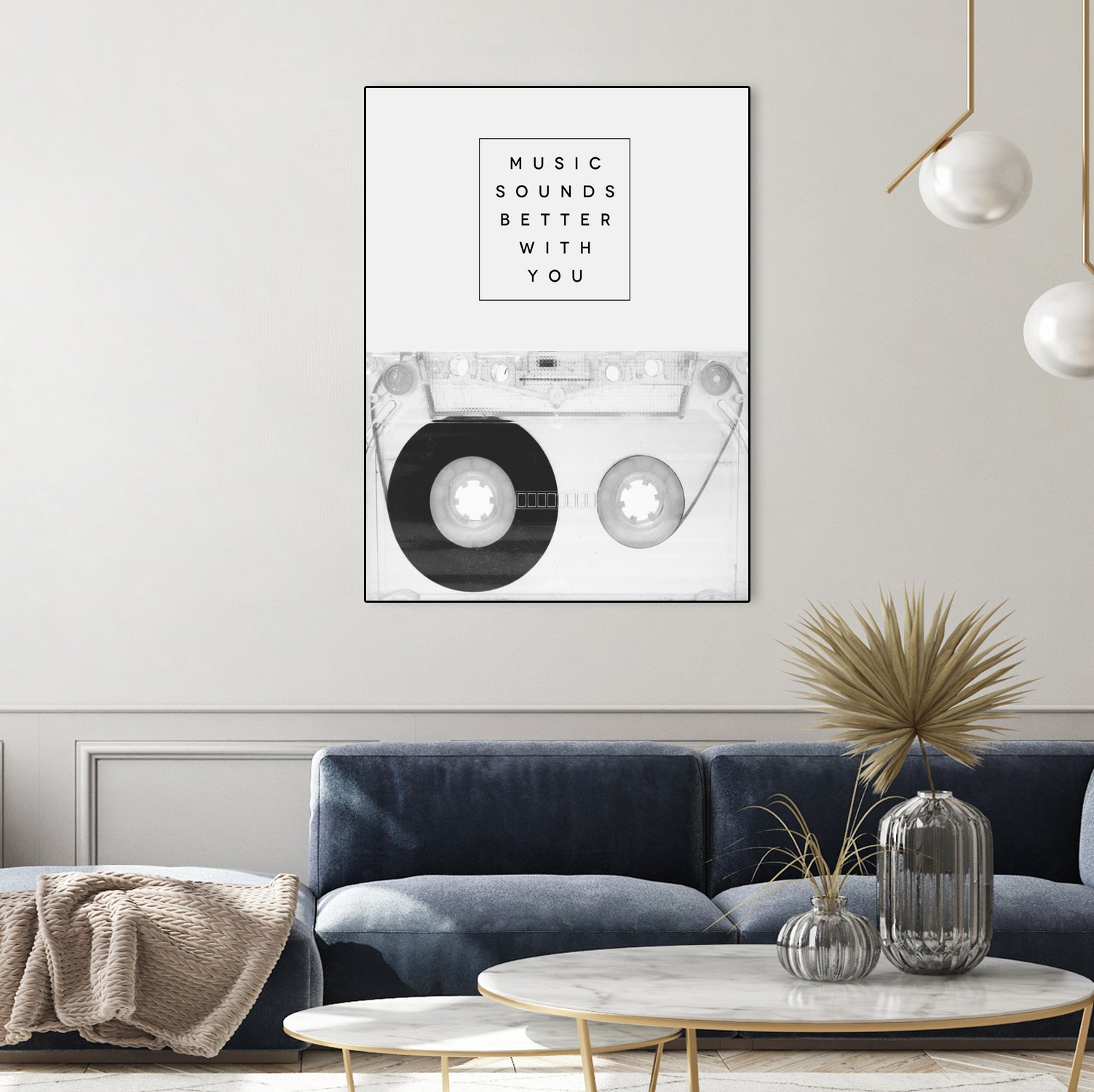 Music Sounds Better With You by Anna Farath on GIANT ART - gray typography