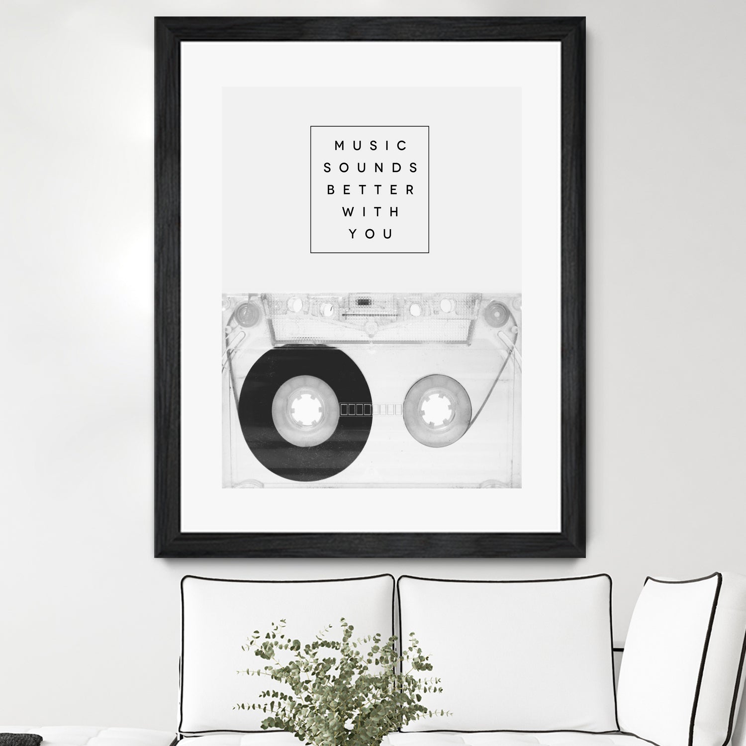 Music Sounds Better With You by Anna Farath on GIANT ART - gray typography