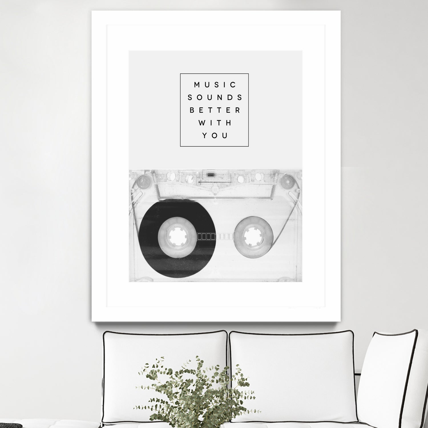 Music Sounds Better With You by Anna Farath on GIANT ART - gray typography