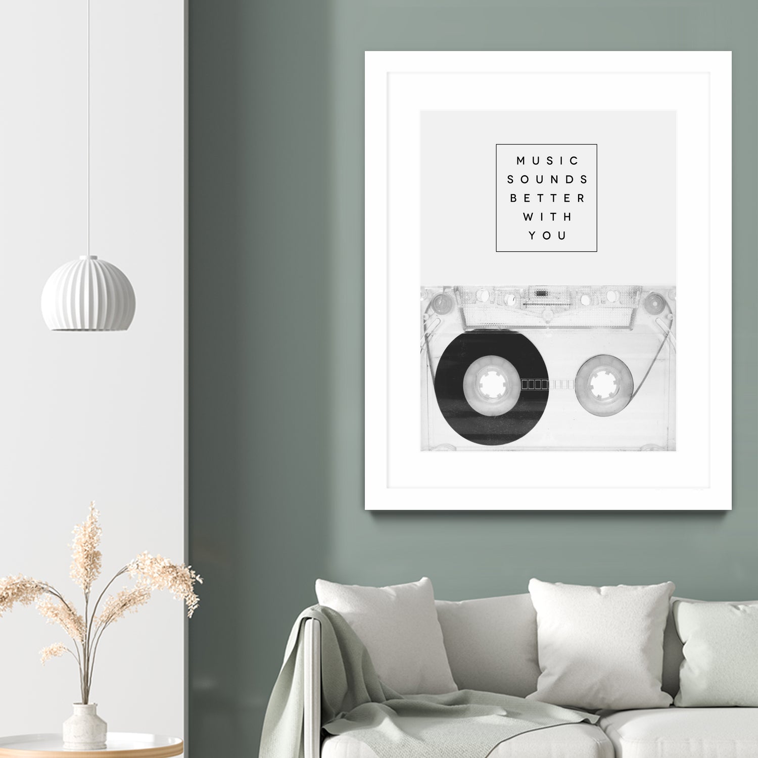 Music Sounds Better With You by Anna Farath on GIANT ART - gray typography