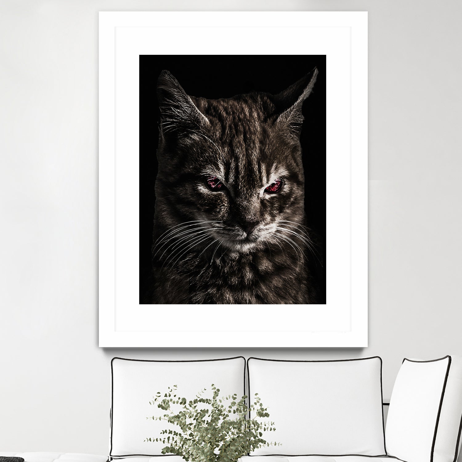 Creepy Kitten Portrait Photo Illustration by Daniel Ferreira-Leites on GIANT ART - black mixed media