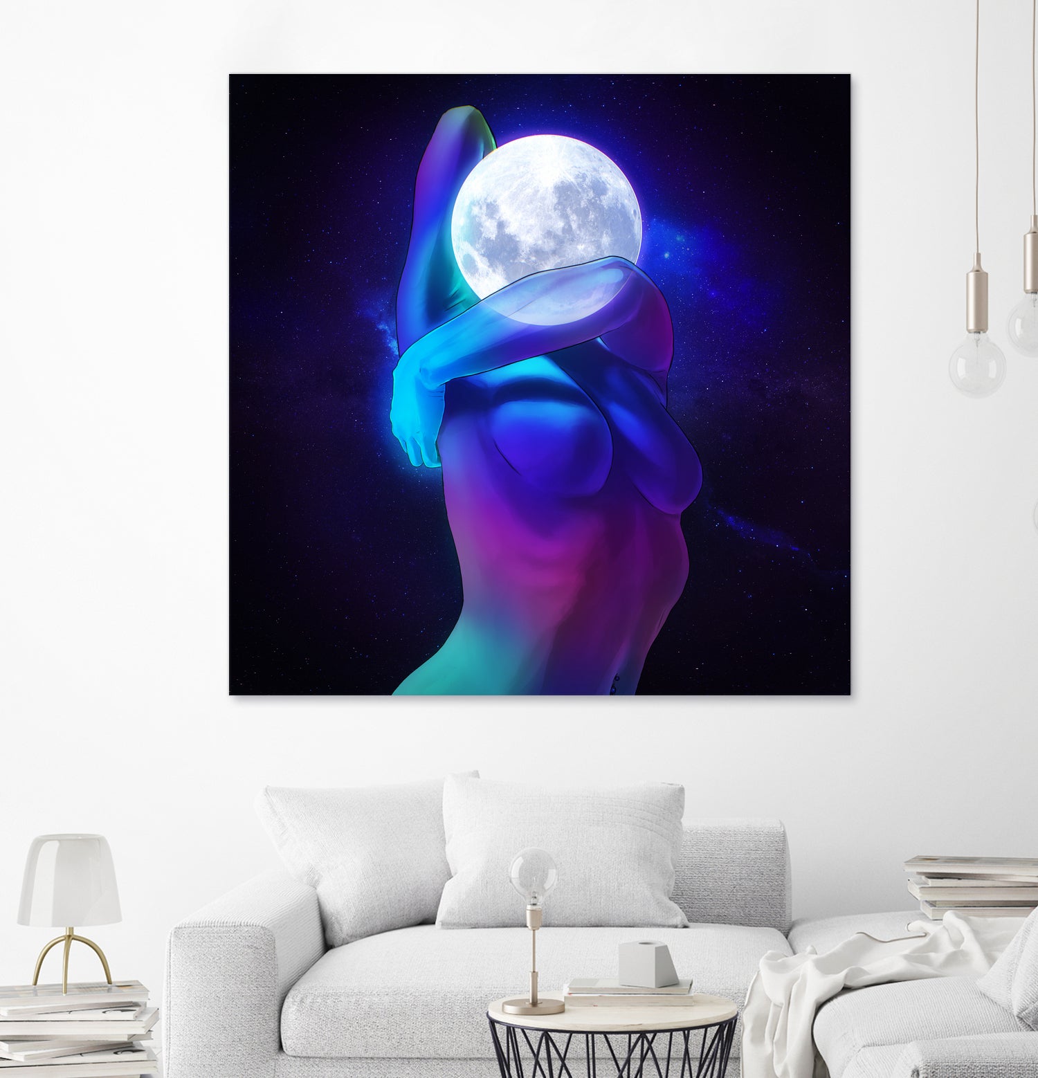 Moon Head by Francois Martin Painchaud on GIANT ART - blue character design